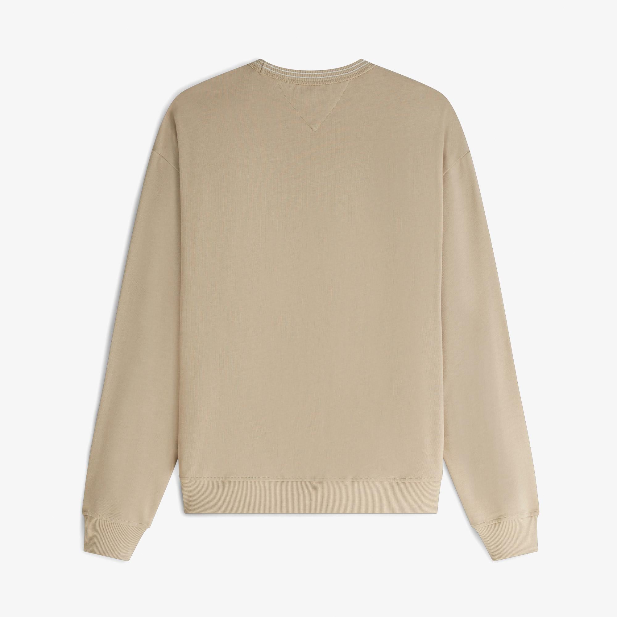 Tommy Hilfiger Nautical Tipped Collar Erkek Bej Sweatshirt