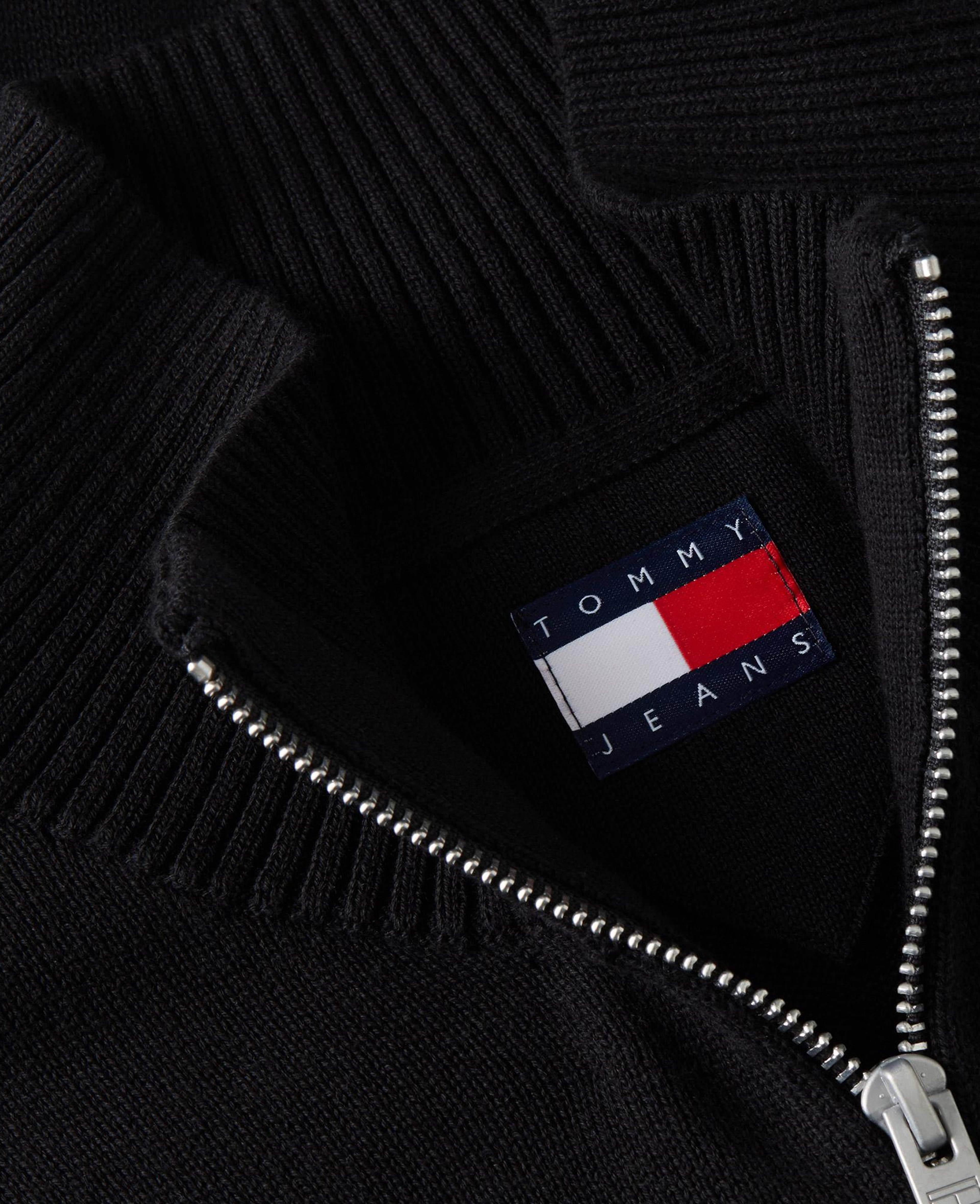 Tommy Hilfiger Essential Light ¼ Zip Erkek Siyah Triko