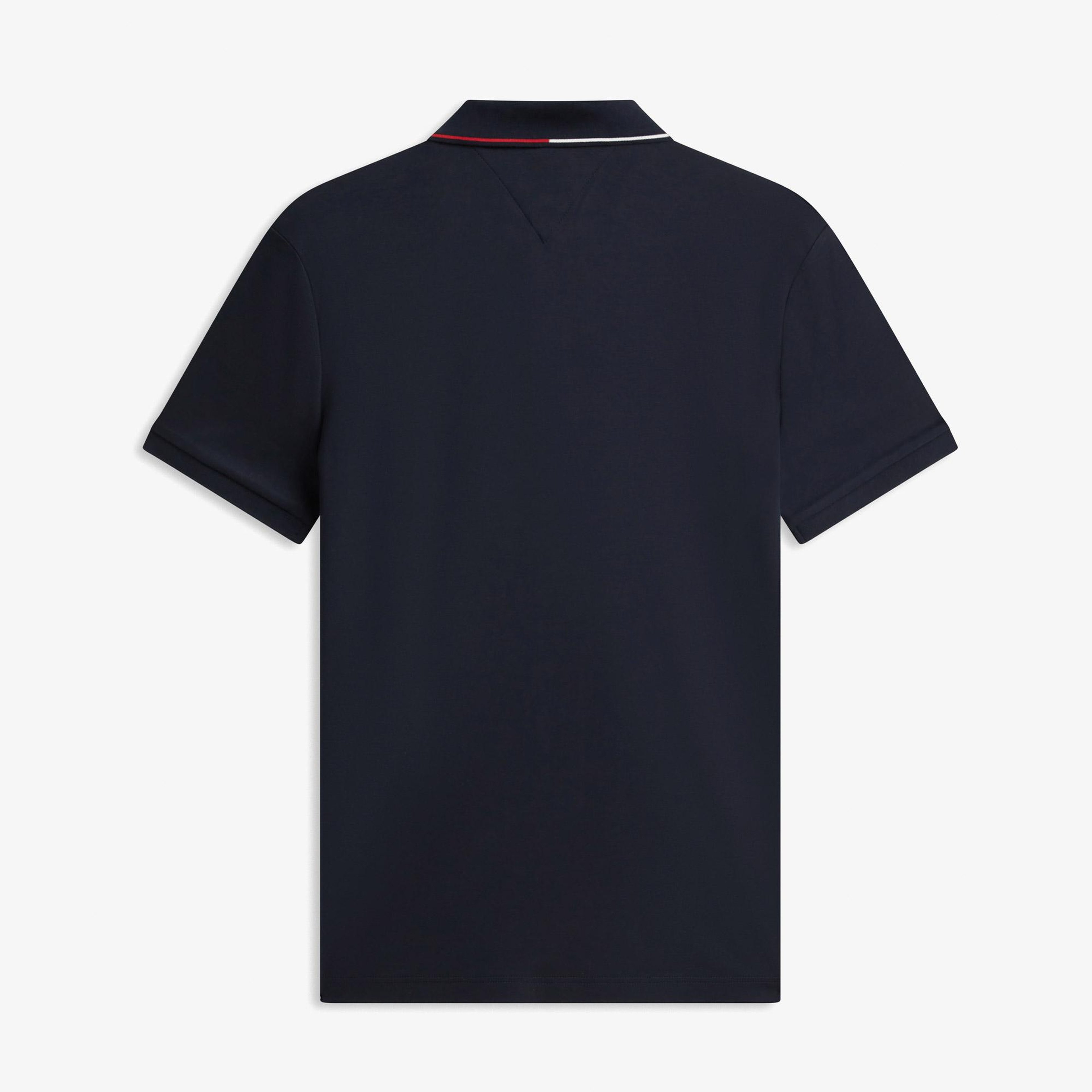 Tommy Hilfiger Liquid Cotton Tipped Slim Erkek Lacivert Polo