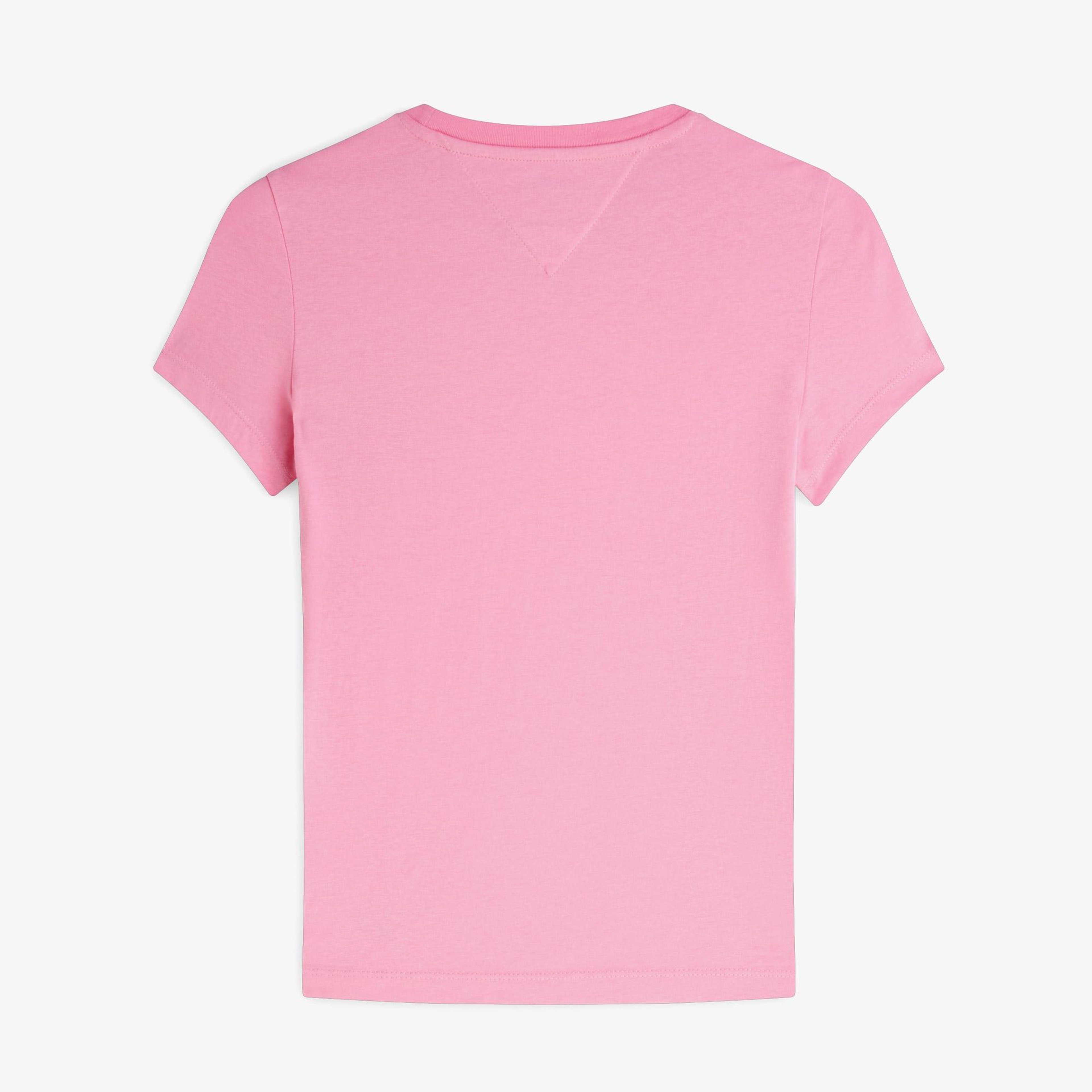 Tommy Hilfiger Slim Essential Logo 1 Kadın Pembe T-Shirt