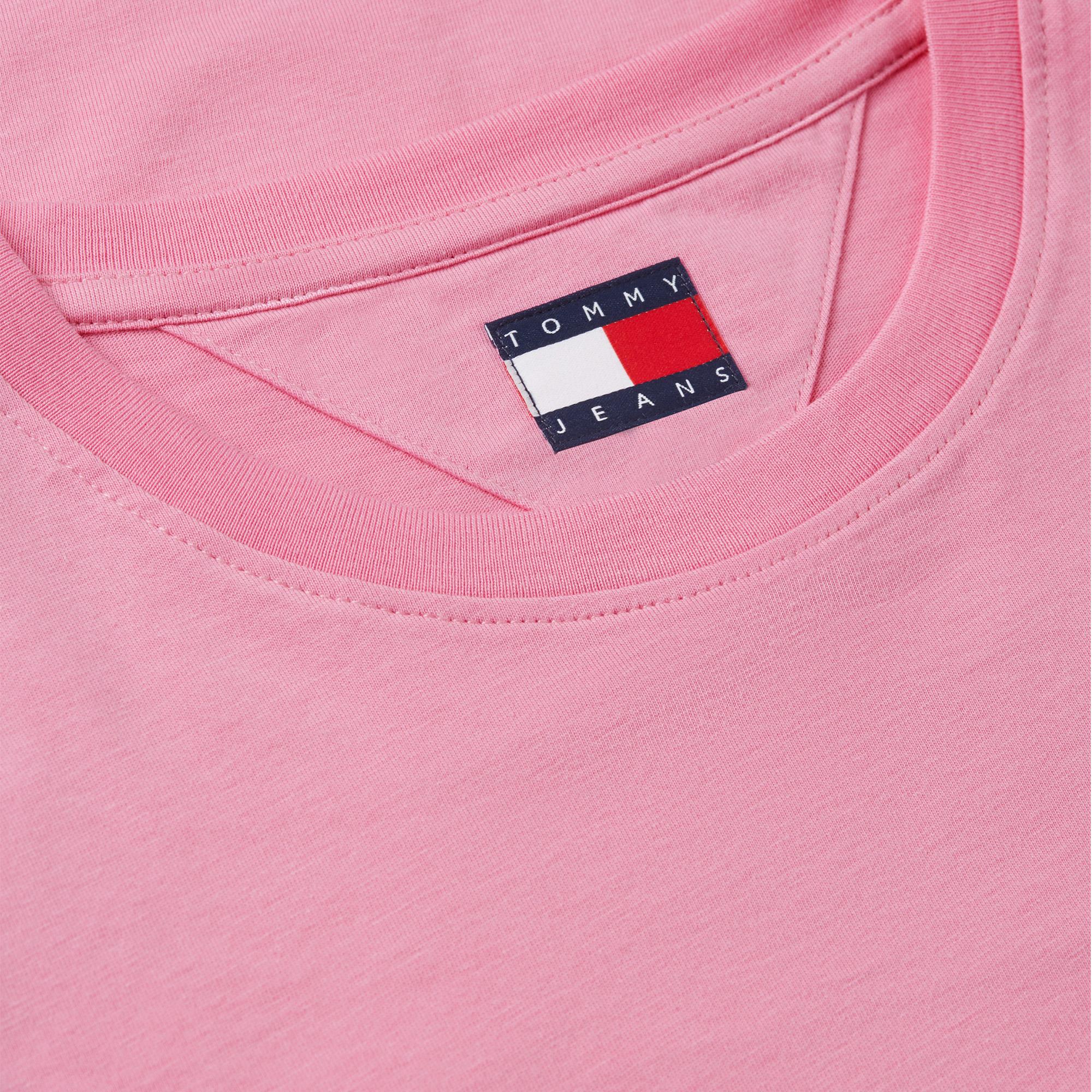 Tommy Hilfiger Slim Essential Logo 1 Kadın Pembe T-Shirt