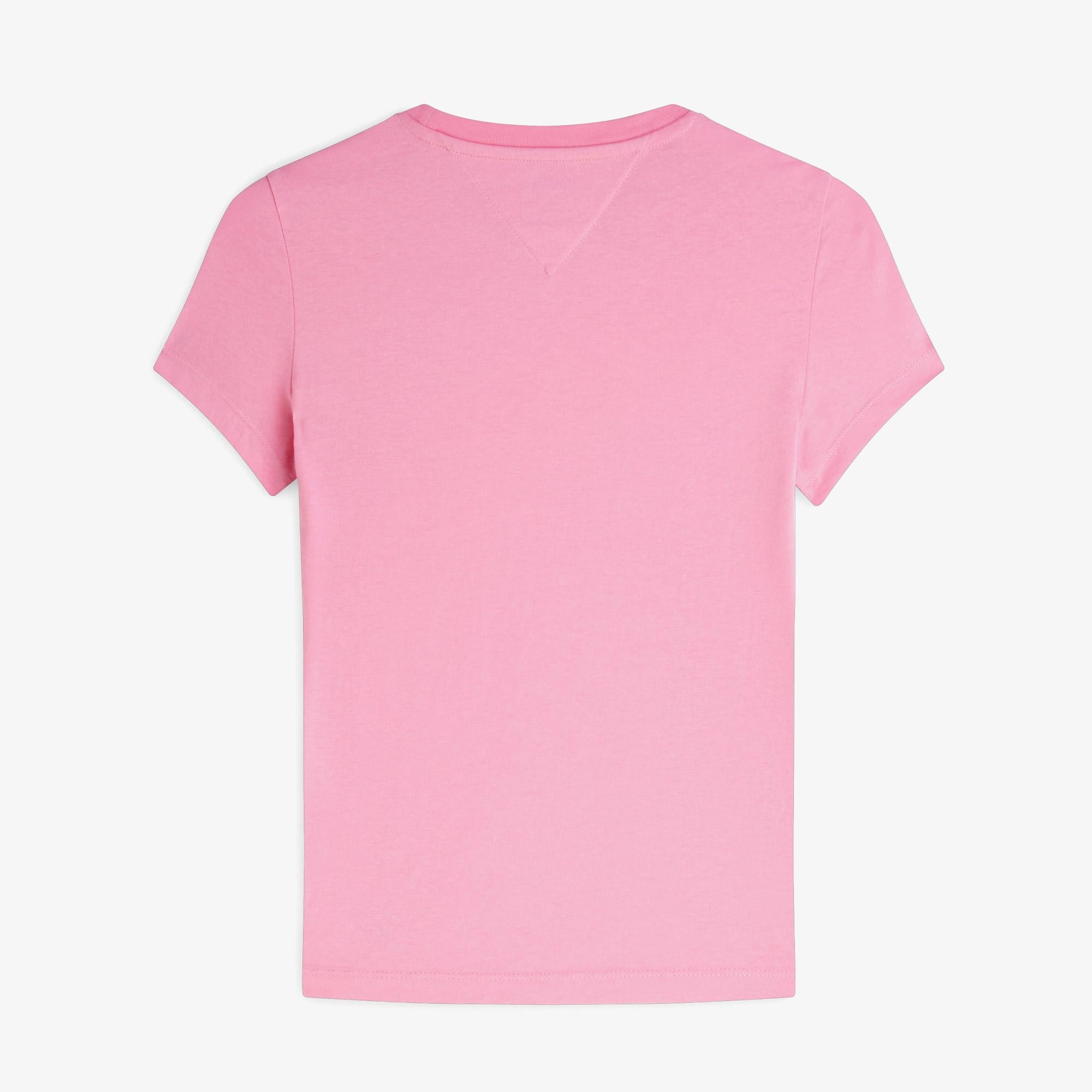 Tommy Hilfiger Slim Essential Logo 1 Kadın Pembe T-Shirt