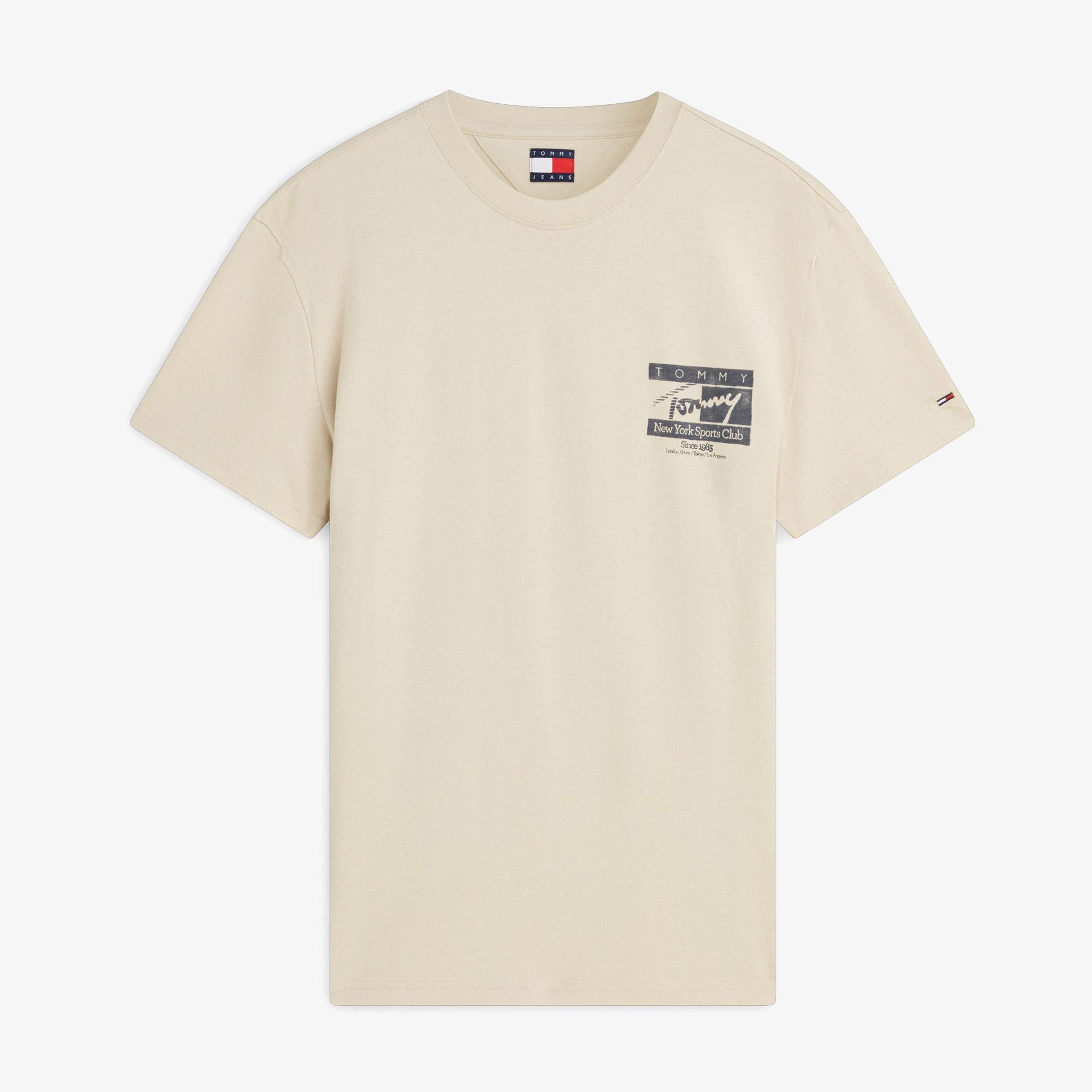 Tommy Hilfiger Sign Flag Erkek Bej T-Shirt