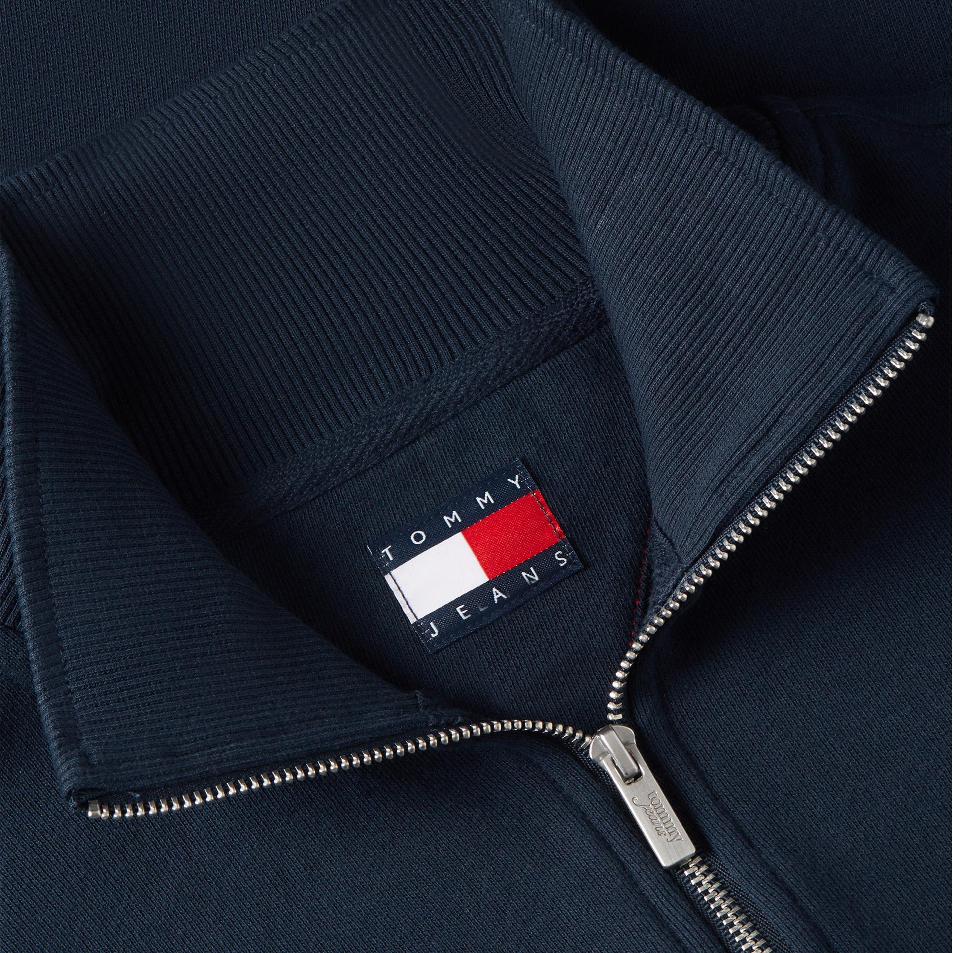 Tommy Hilfiger 1/4 Zip Tape Kadın Mavi Sweatshirt