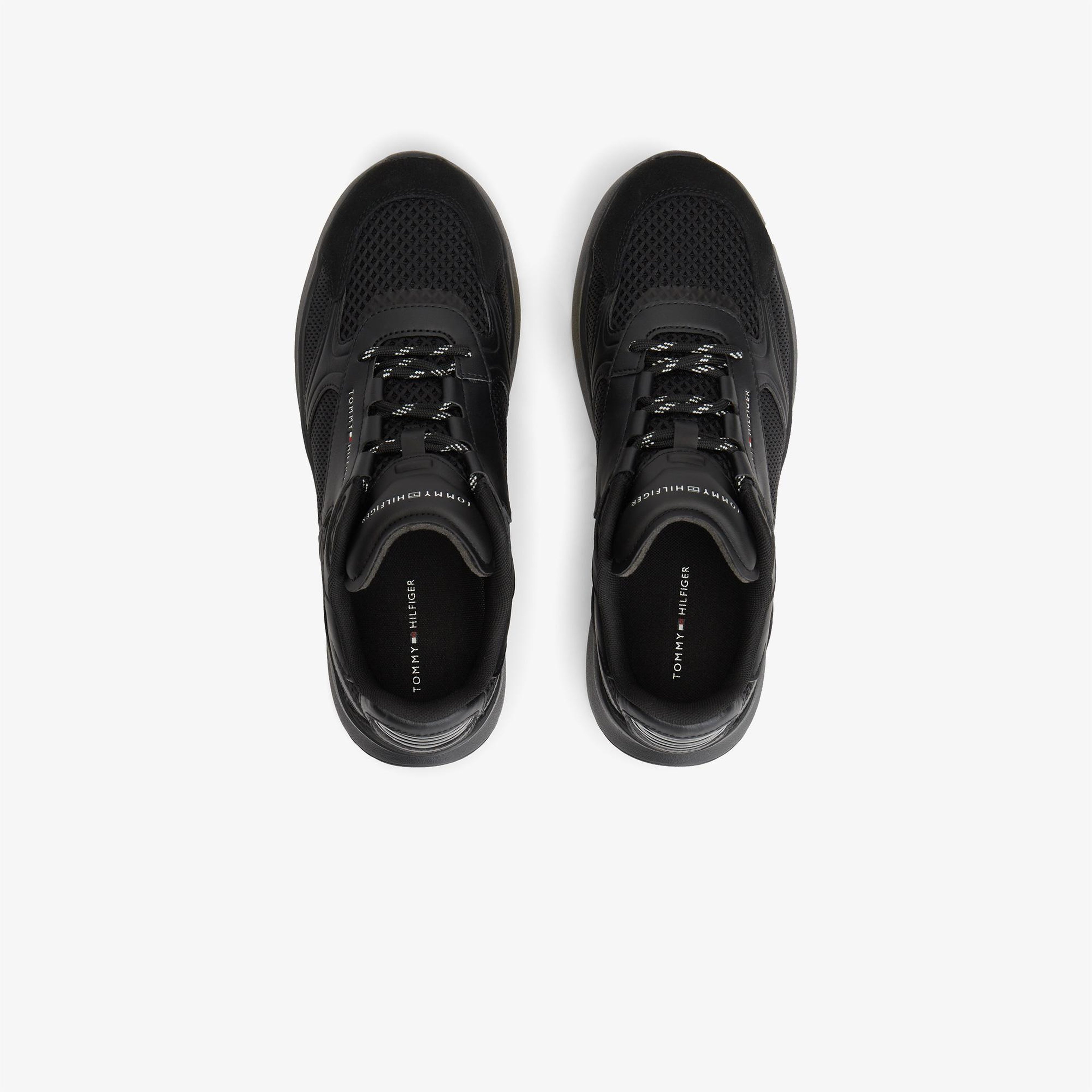 Tommy Hilfiger Lightweight Runner Monocolor Erkek Siyah Sneaker