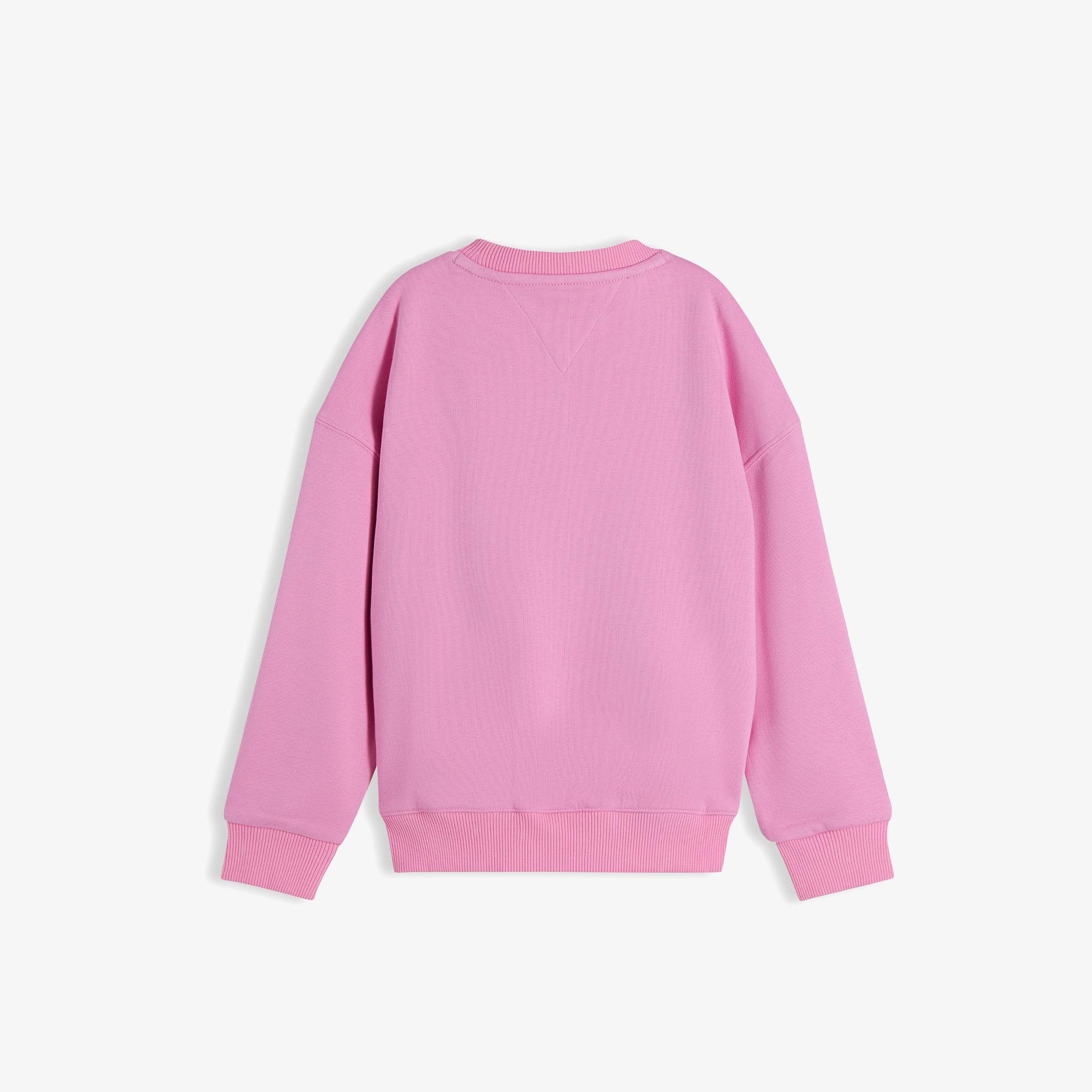 Tommy Hilfiger Rhinestone Crew Neck Çocuk Pembe Sweatshirt