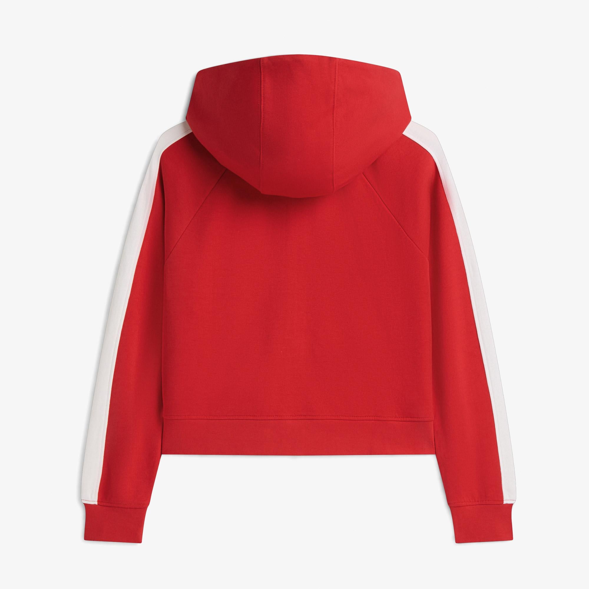 Tommy Hilfiger Badge Track Hood Kadın Kırmızı Sweatshirt
