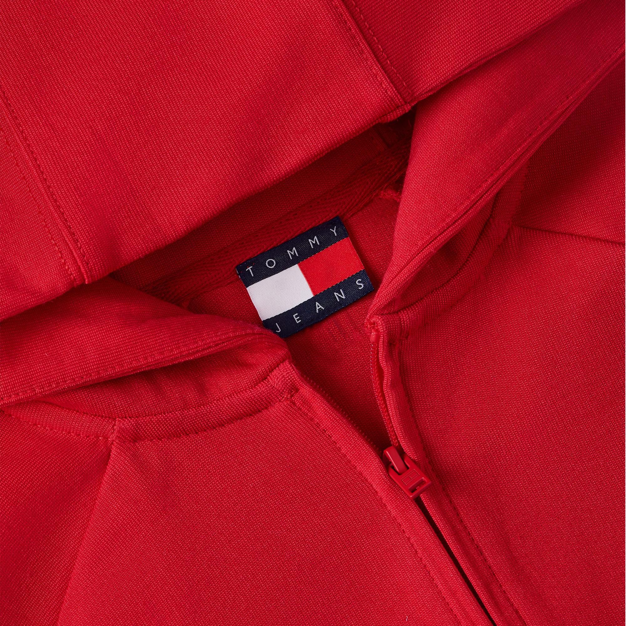 Tommy Hilfiger Badge Track Hood Kadın Kırmızı Sweatshirt