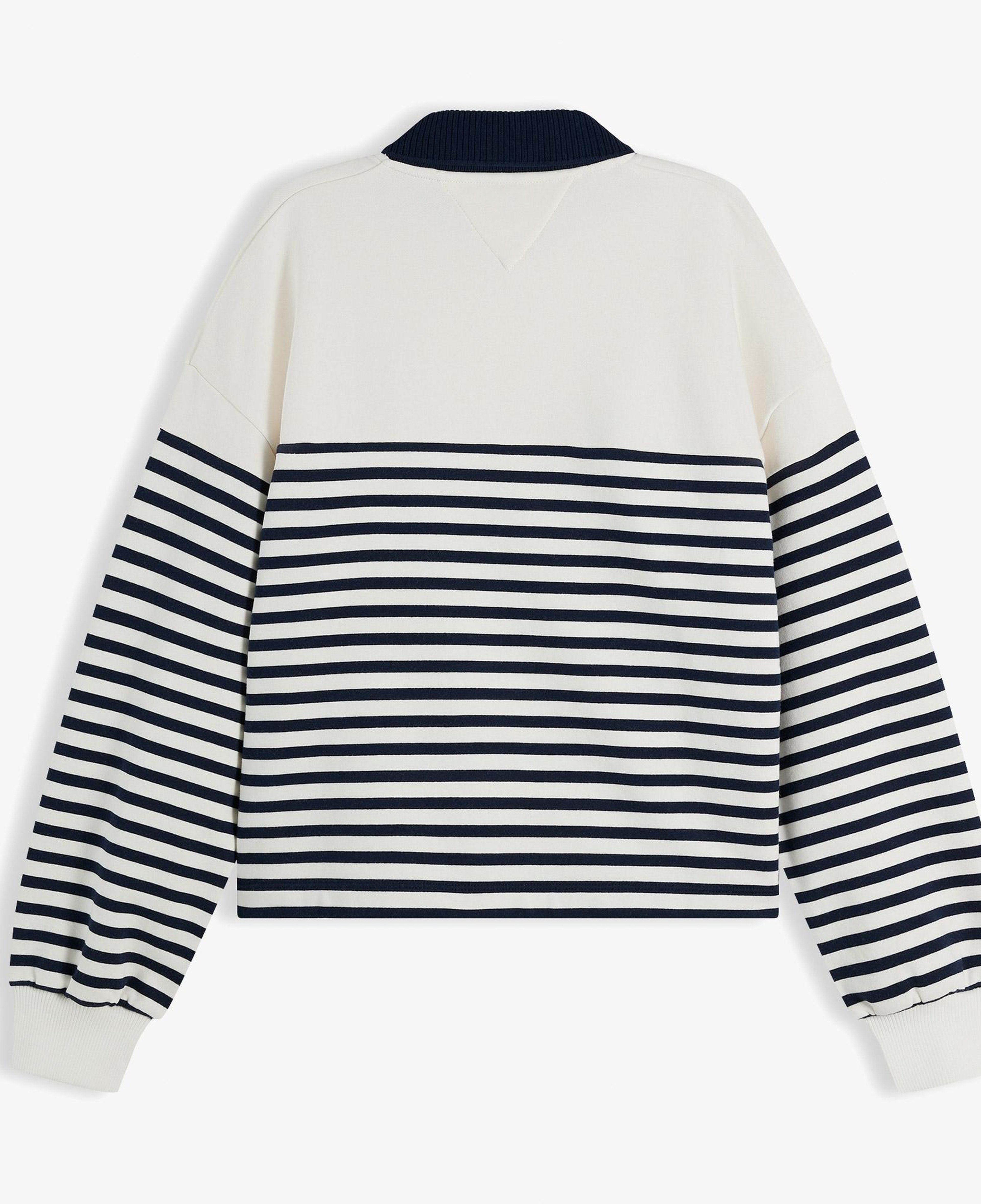 Tommy Hilfiger Roundal Collar Kadın Beyaz Sweatshirt