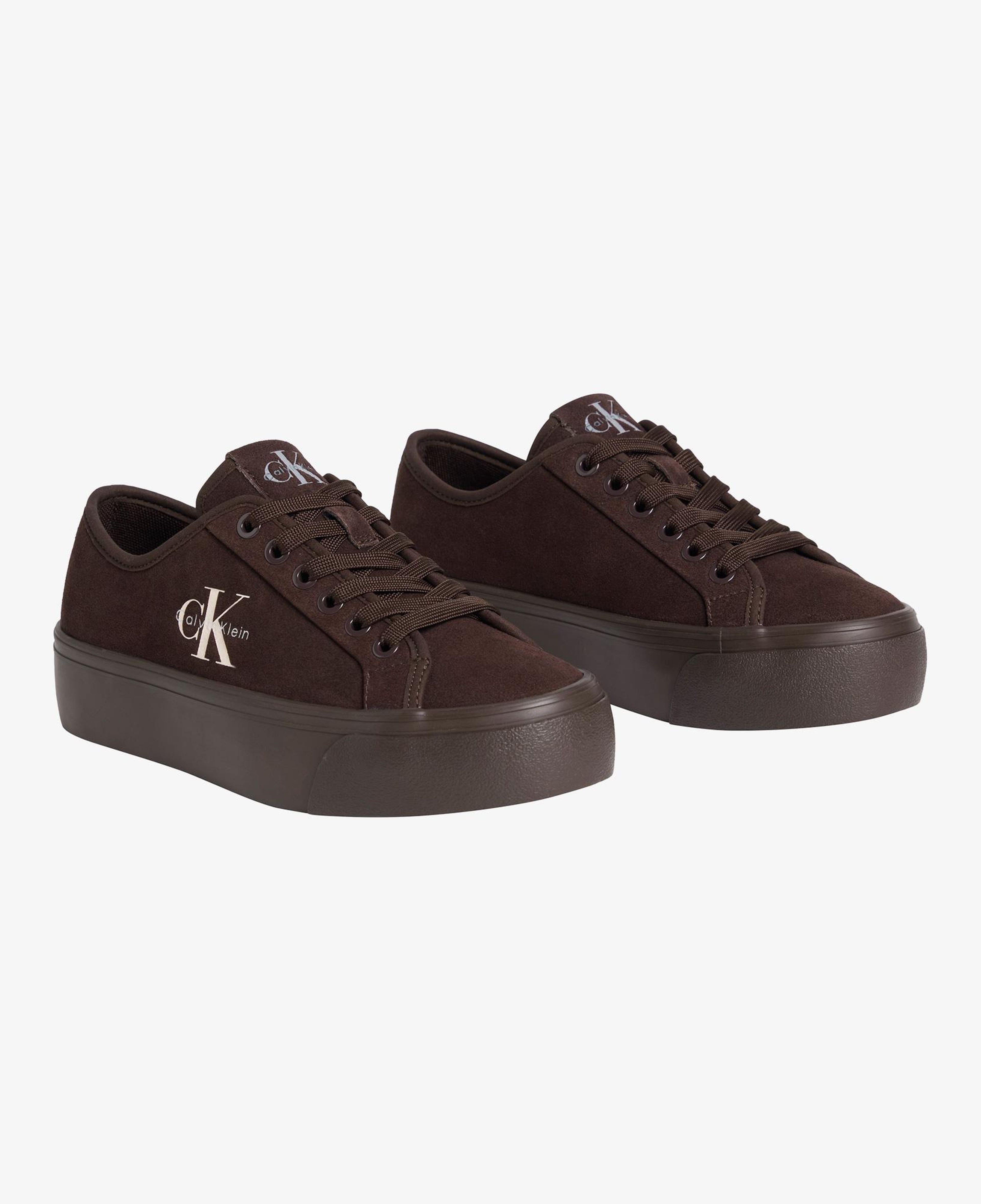 Calvin Klein Vulc Flatform Laceup Suede Kadın Mor Sneaker