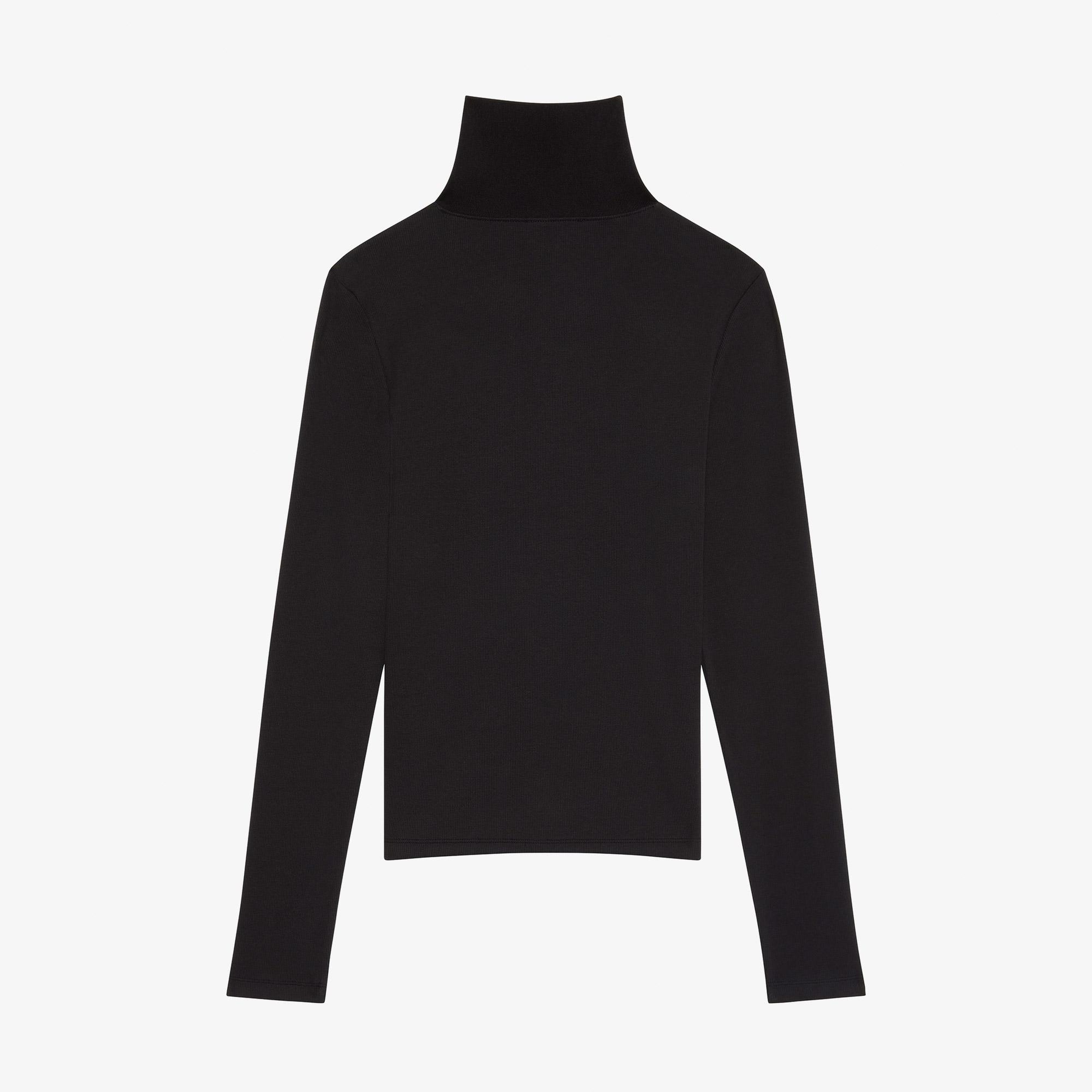 Calvin Klein Woven Label Henley Kadın Siyah T-Shirt