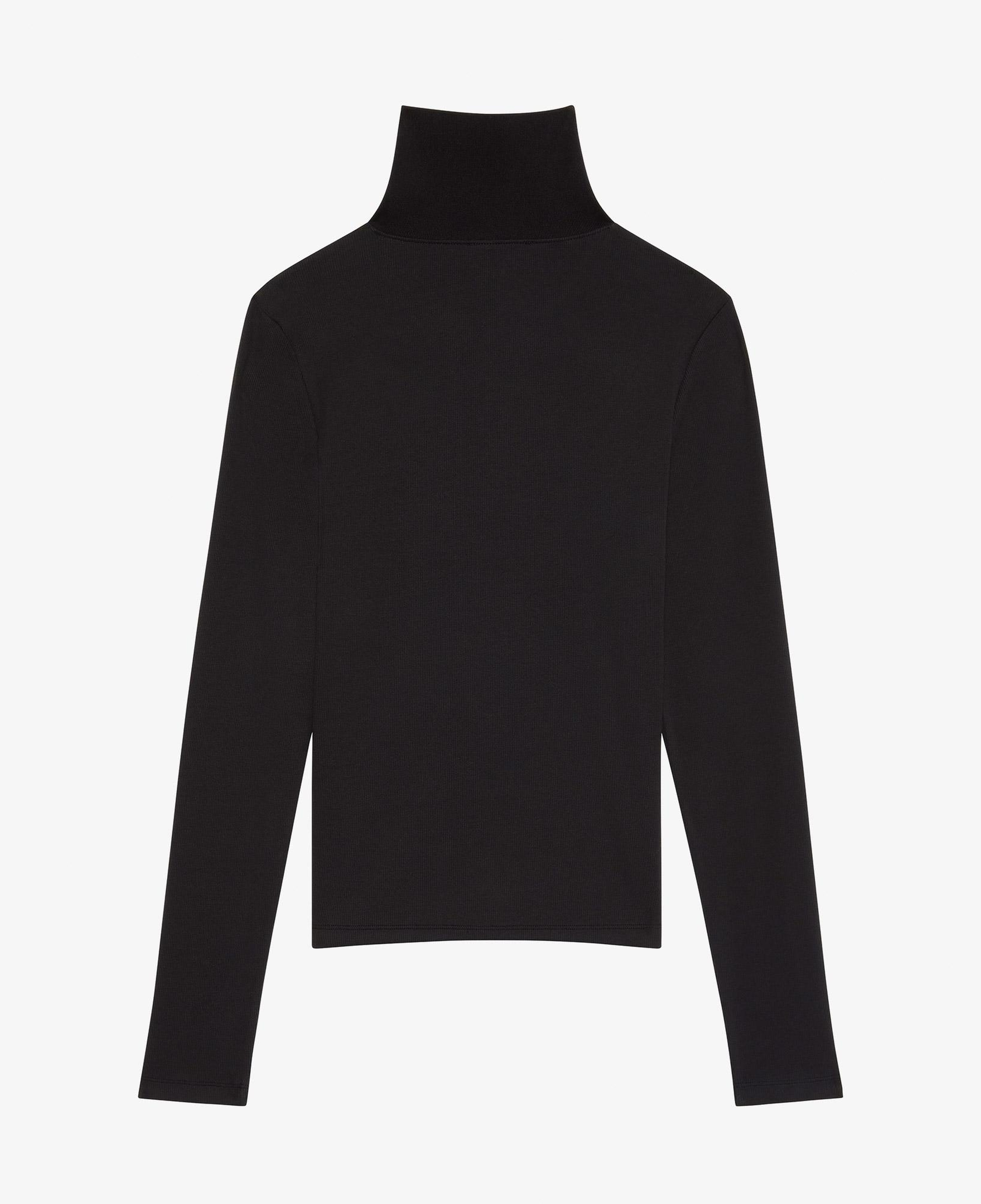 Calvin Klein Woven Label Henley Kadın Siyah T-Shirt