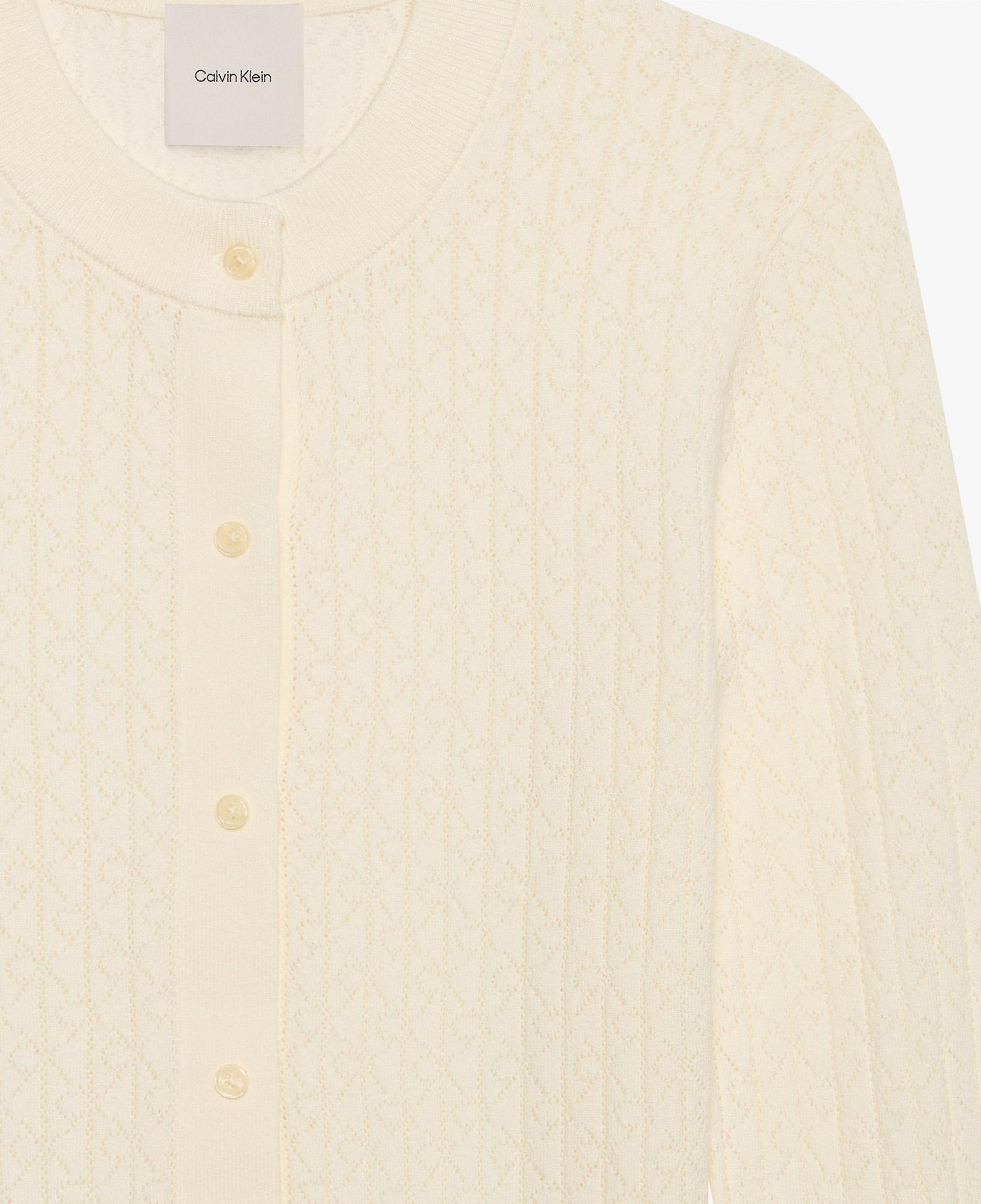 Calvin Klein Pointelle Cardigan Kadın Beyaz Triko