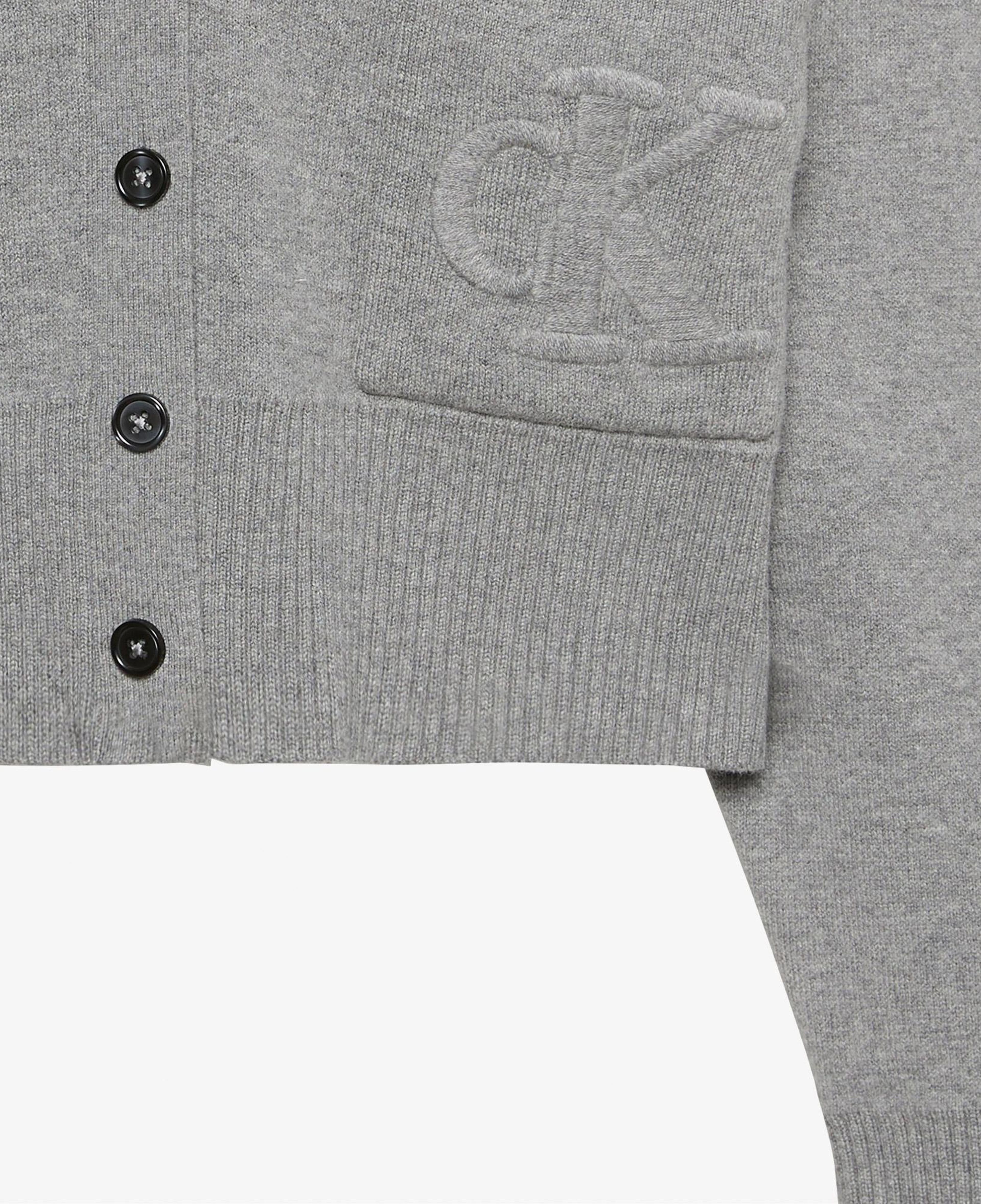 Calvin Klein Wool Cotton Raglan Cardigan Kadın Gri Triko