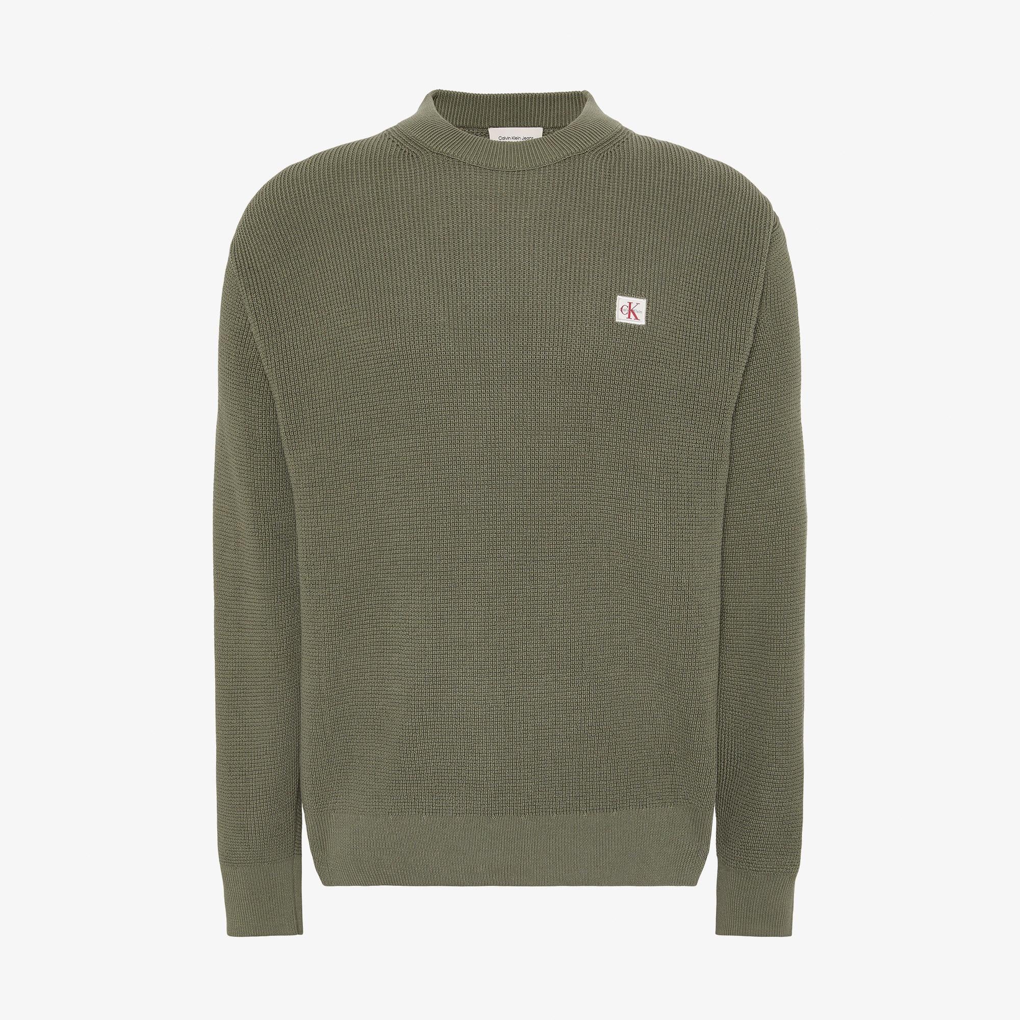Calvin Klein Cotton Waffle Erkek Bej Triko
