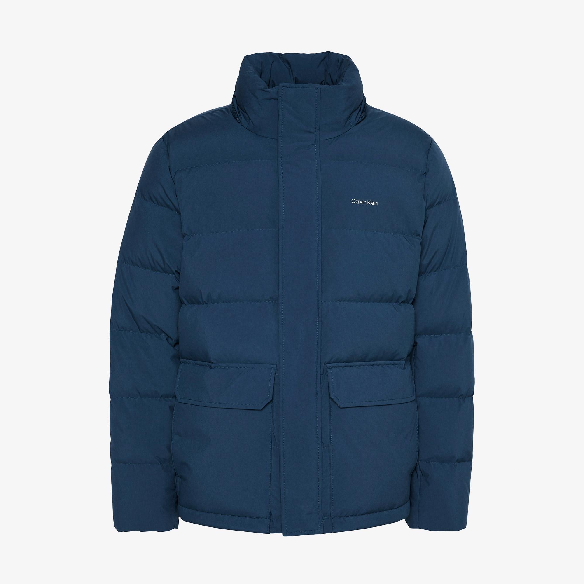 Calvin Klein Matte Down Puffer Erkek Mavi Ceket