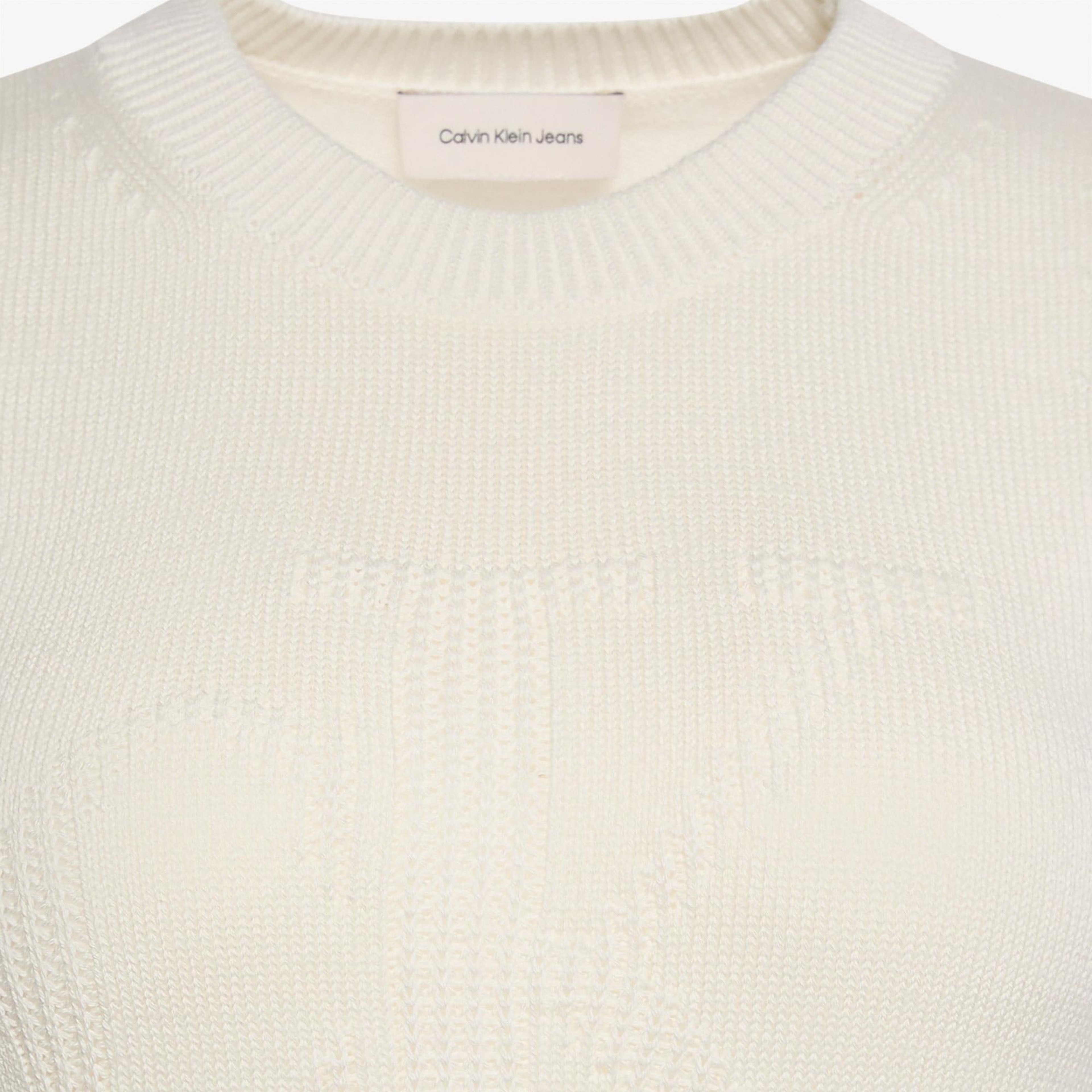 Calvin Klein Logo Tank Kadın Beyaz Triko
