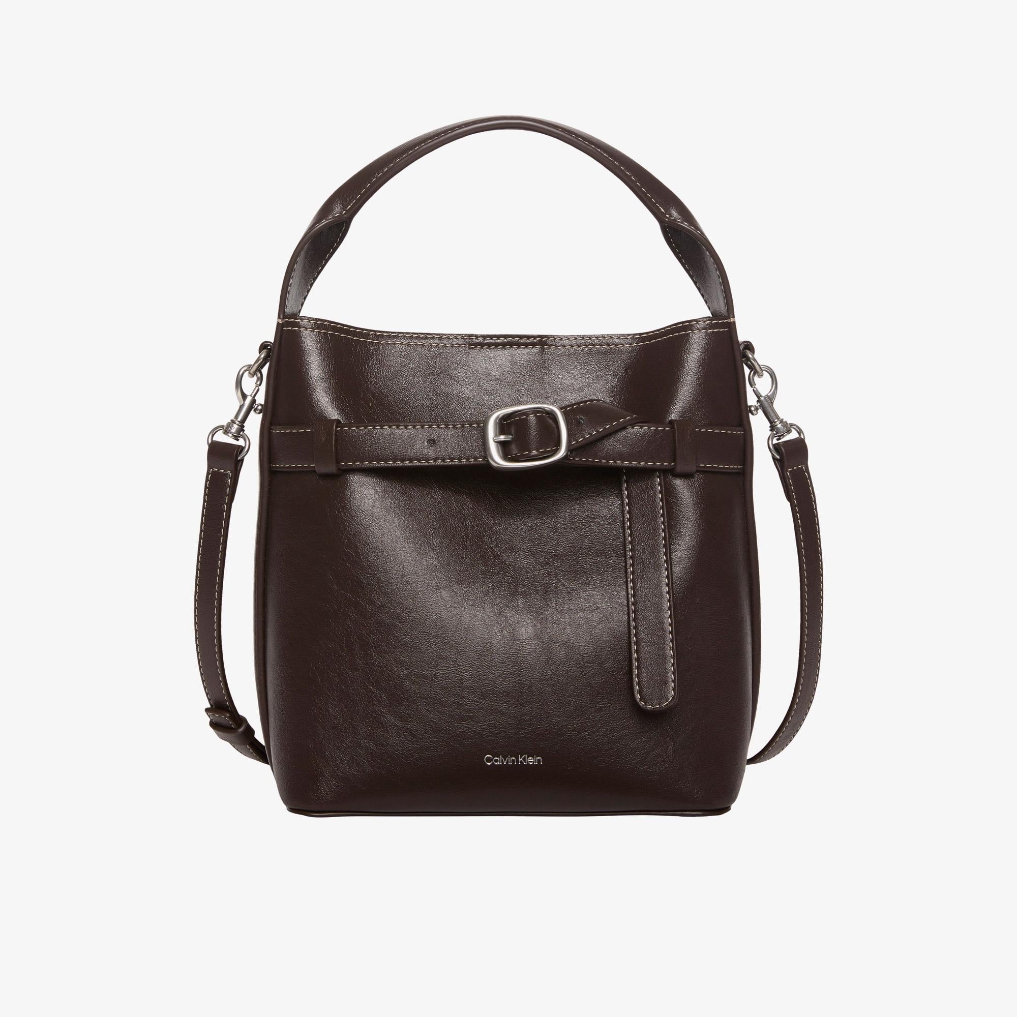 Calvin Klein Buckle Mini Bucket Kadın Kahverengi El Çantası