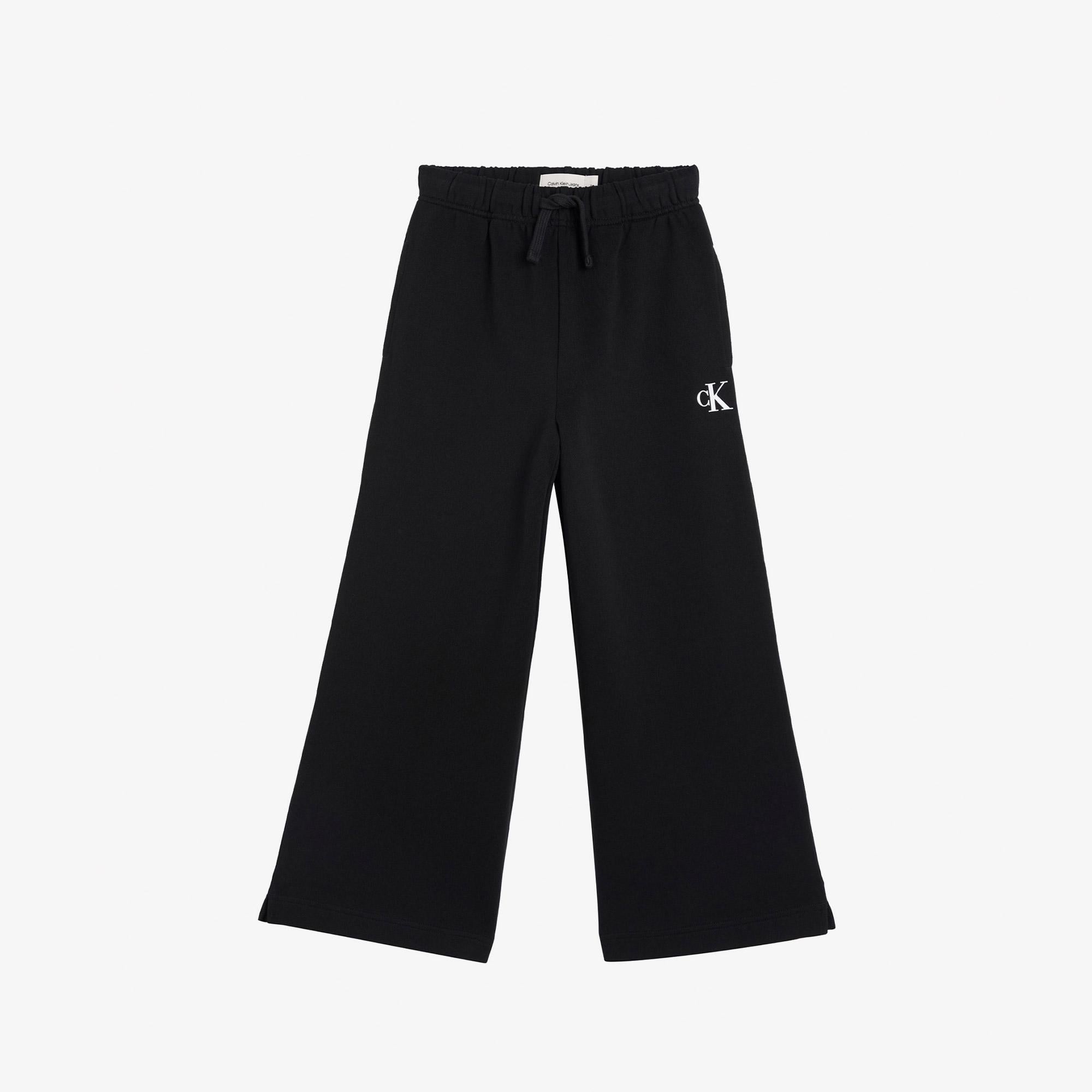 Calvin Klein Logo Wide Leg Çocuk Siyah Eşofman Altı