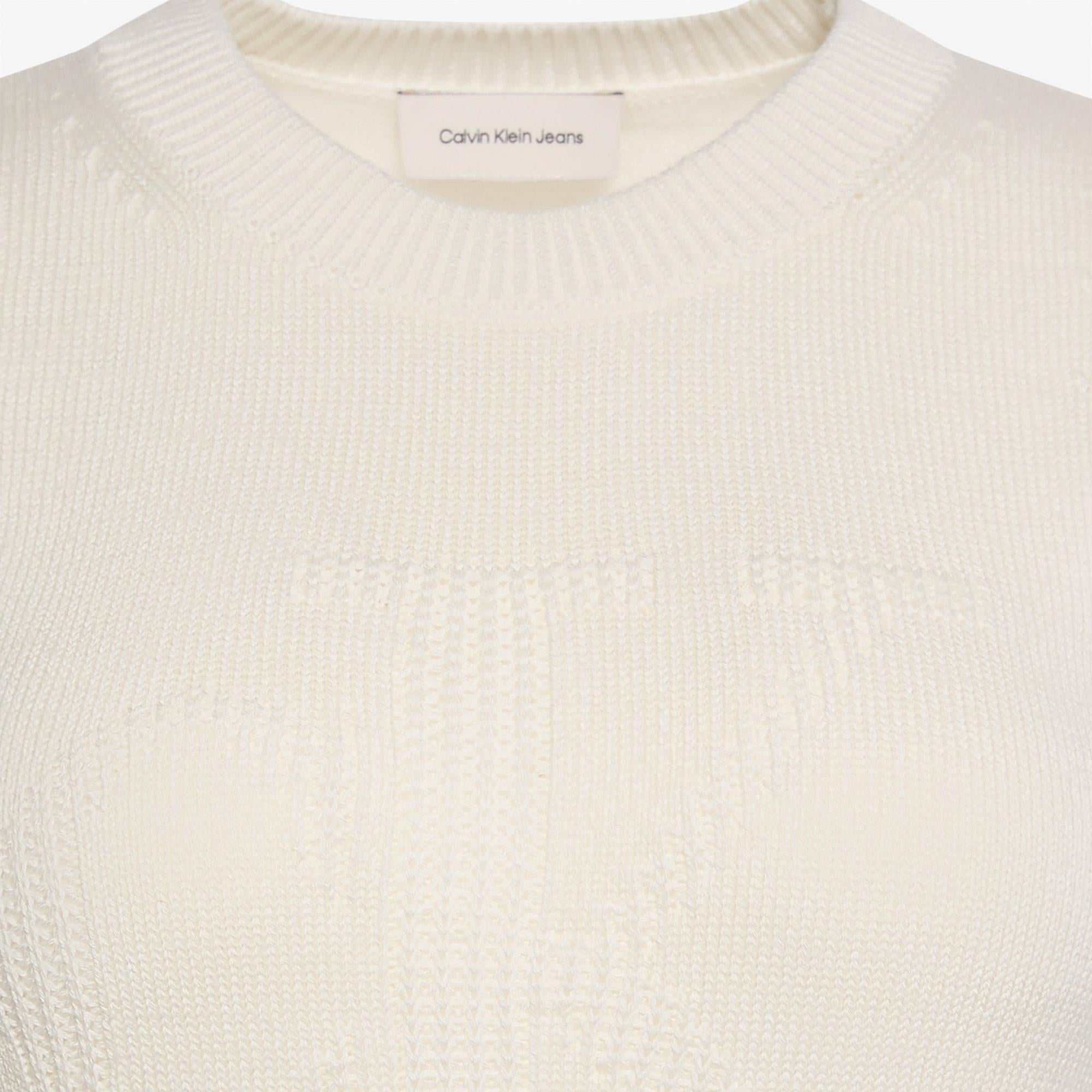 Calvin Klein Logo Tank Kadın Beyaz Triko
