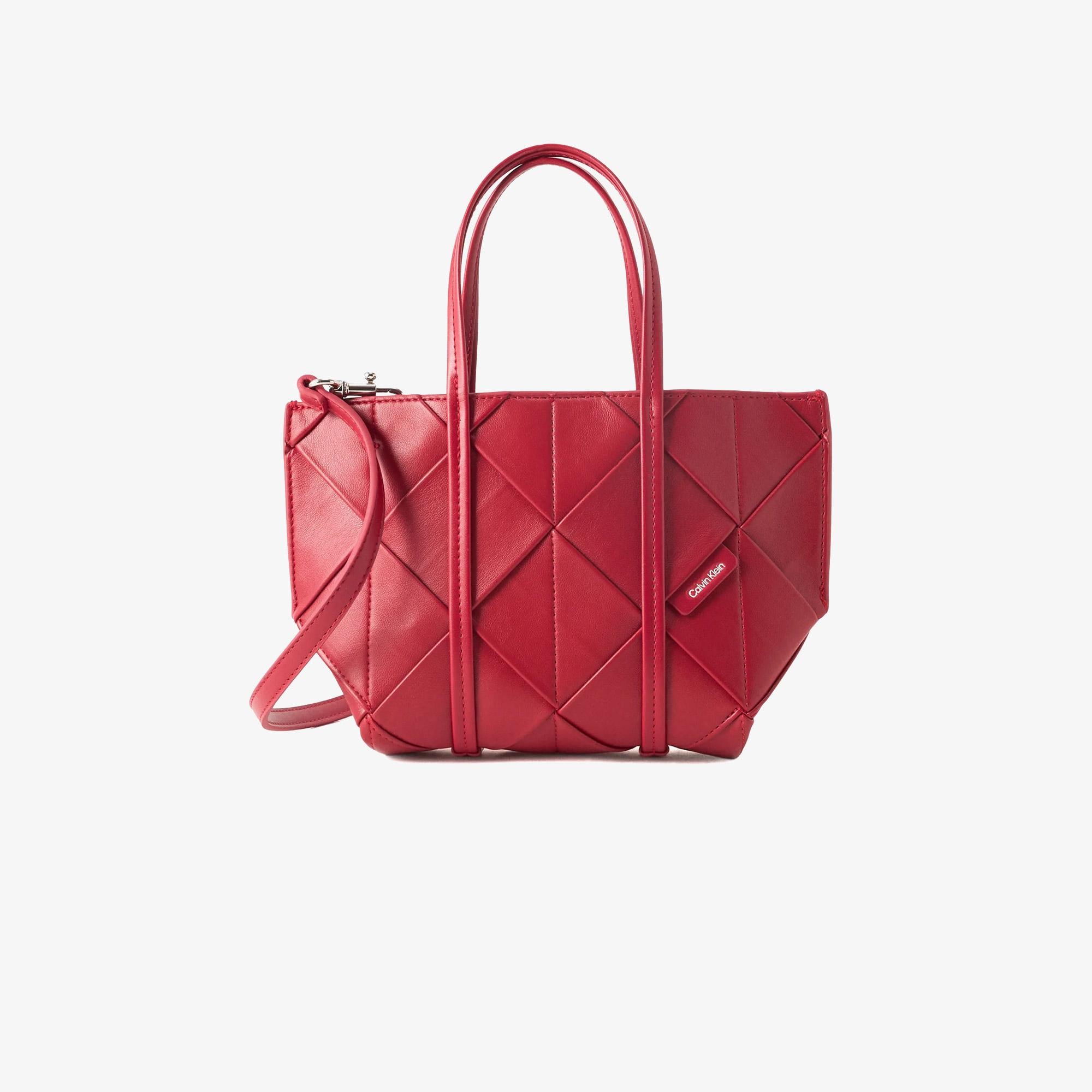 Calvin Klein Woven Mini Crossbody Kadın Kırmızı Tote El Çantası