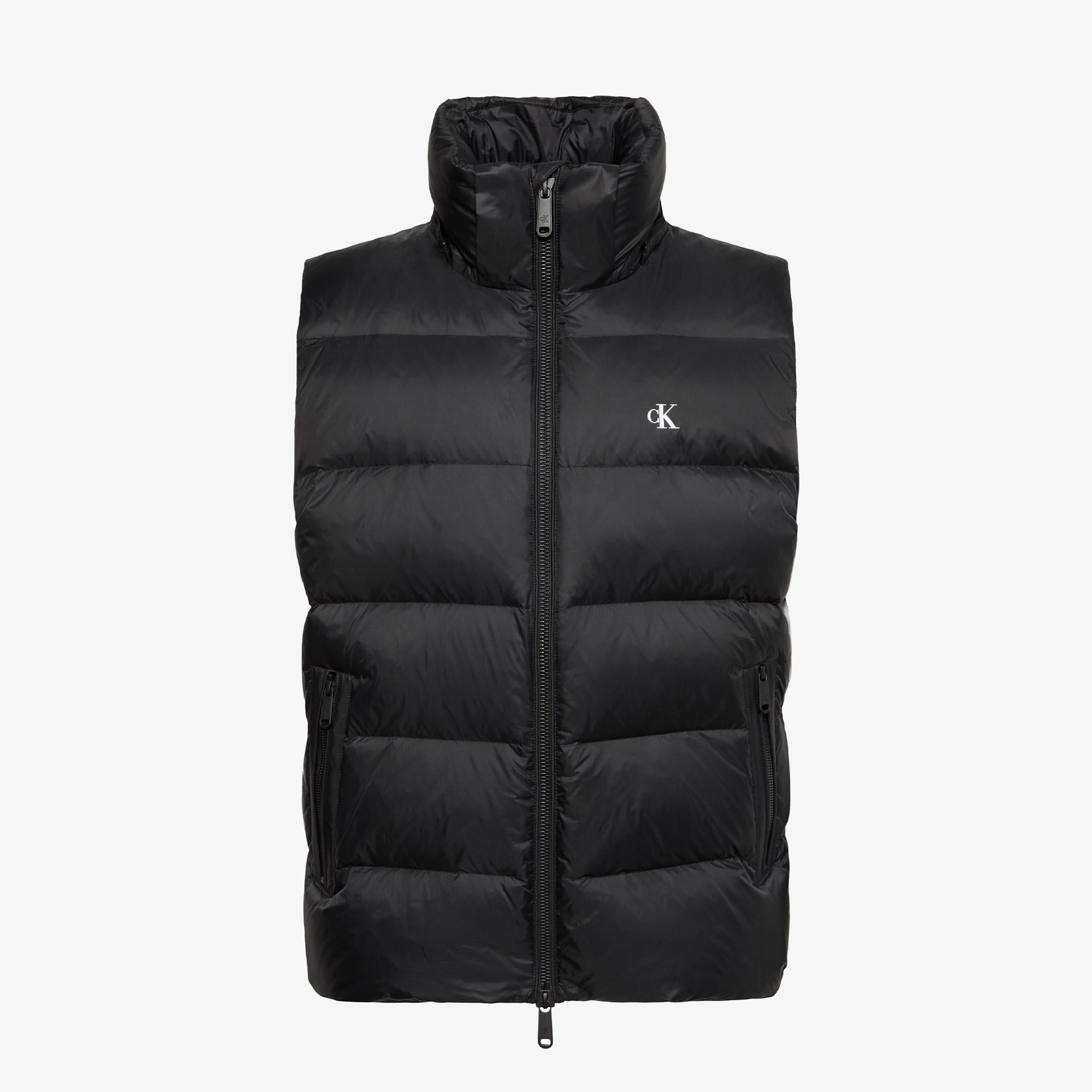 Calvin Klein Nylon Zip Off Down Puffer Erkek Siyah Yelek