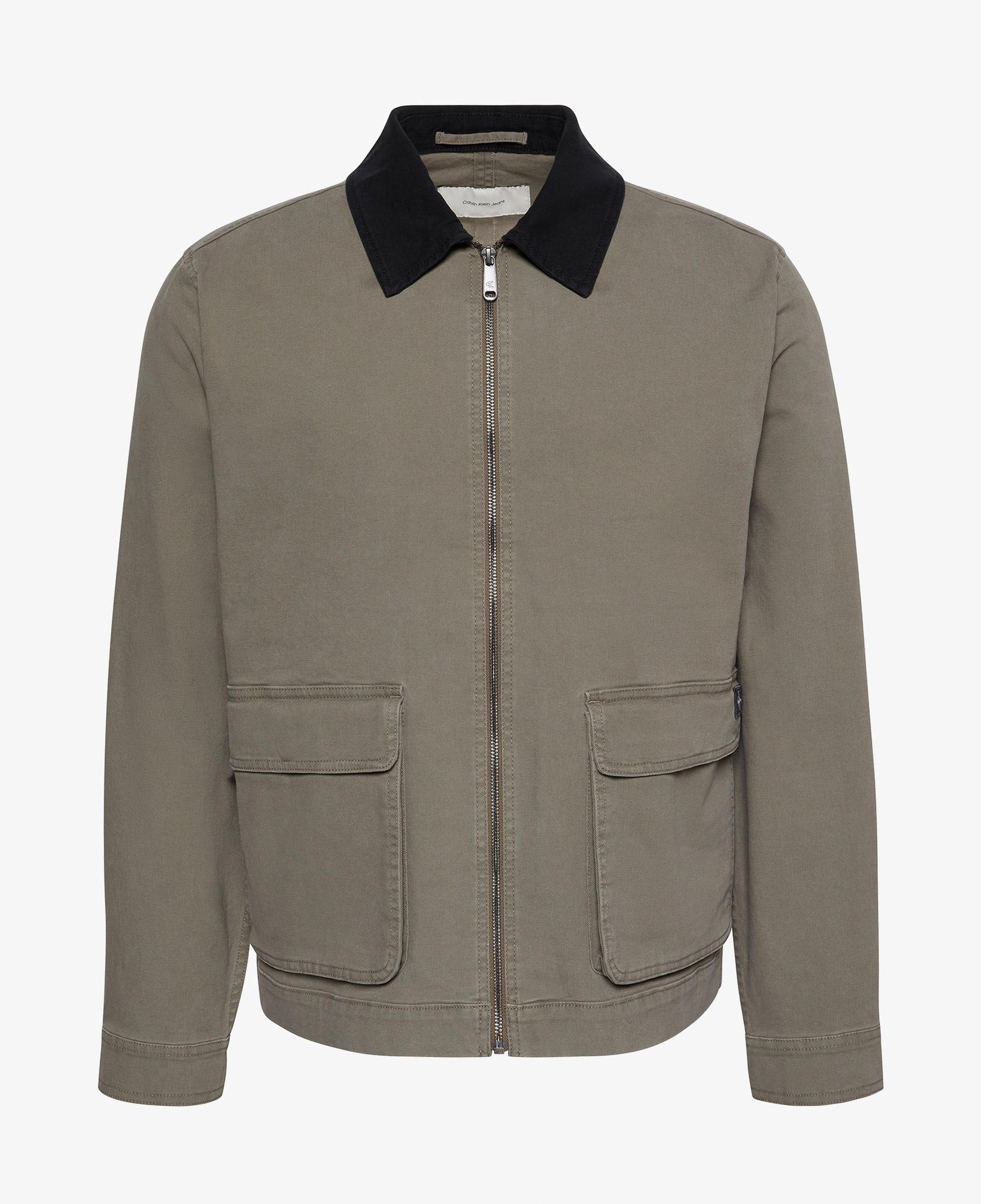 Calvin Klein Matty Canvas Contrast Collar Erkek Gri Ceket