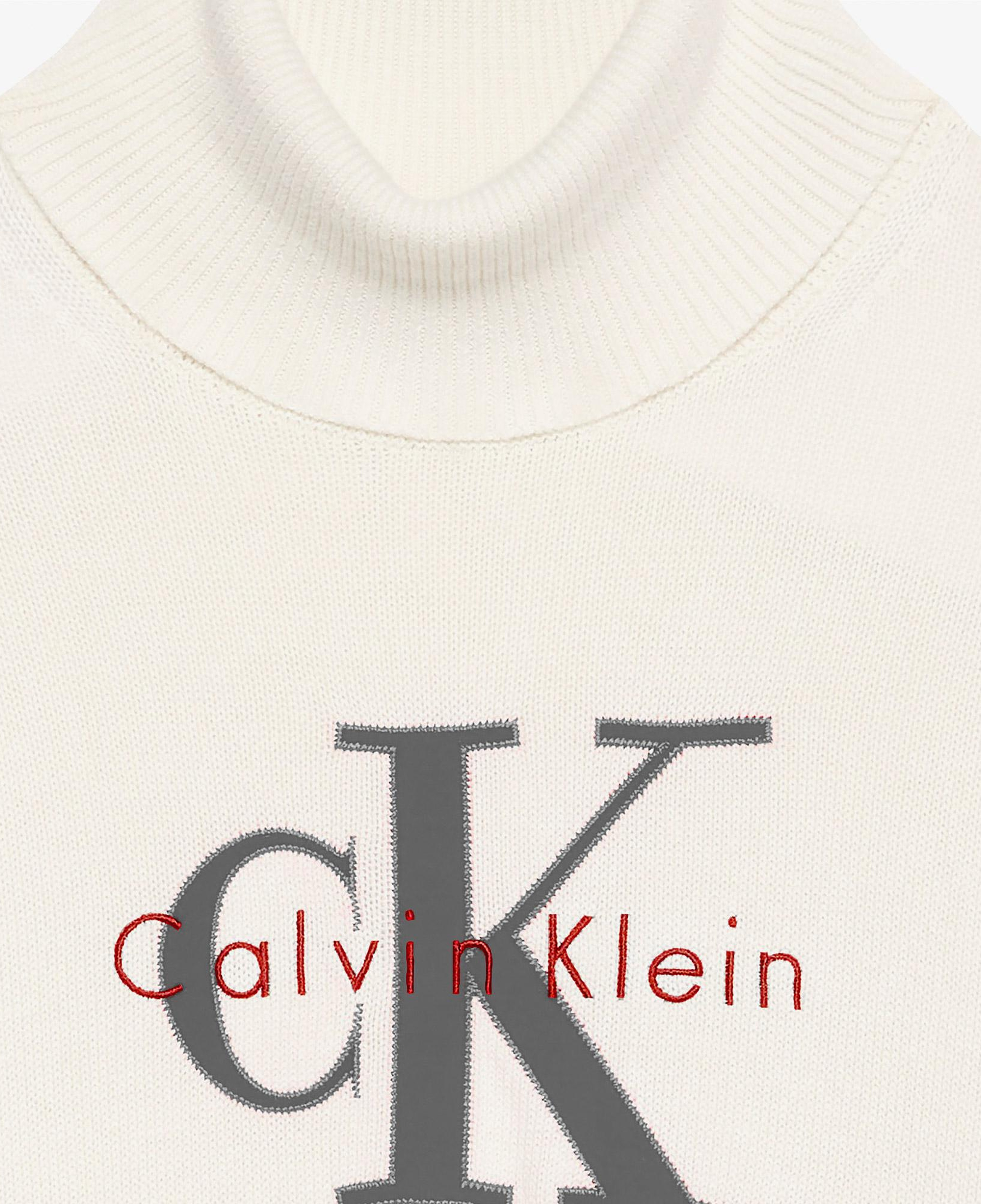 Calvin Klein Logo Pullover Kadın Beyaz Triko