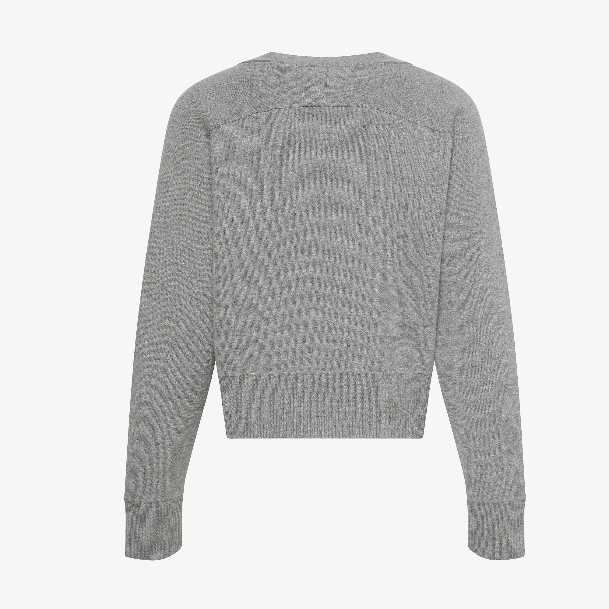 Calvin Klein Wool Cotton Raglan Cardigan Kadın Gri Triko