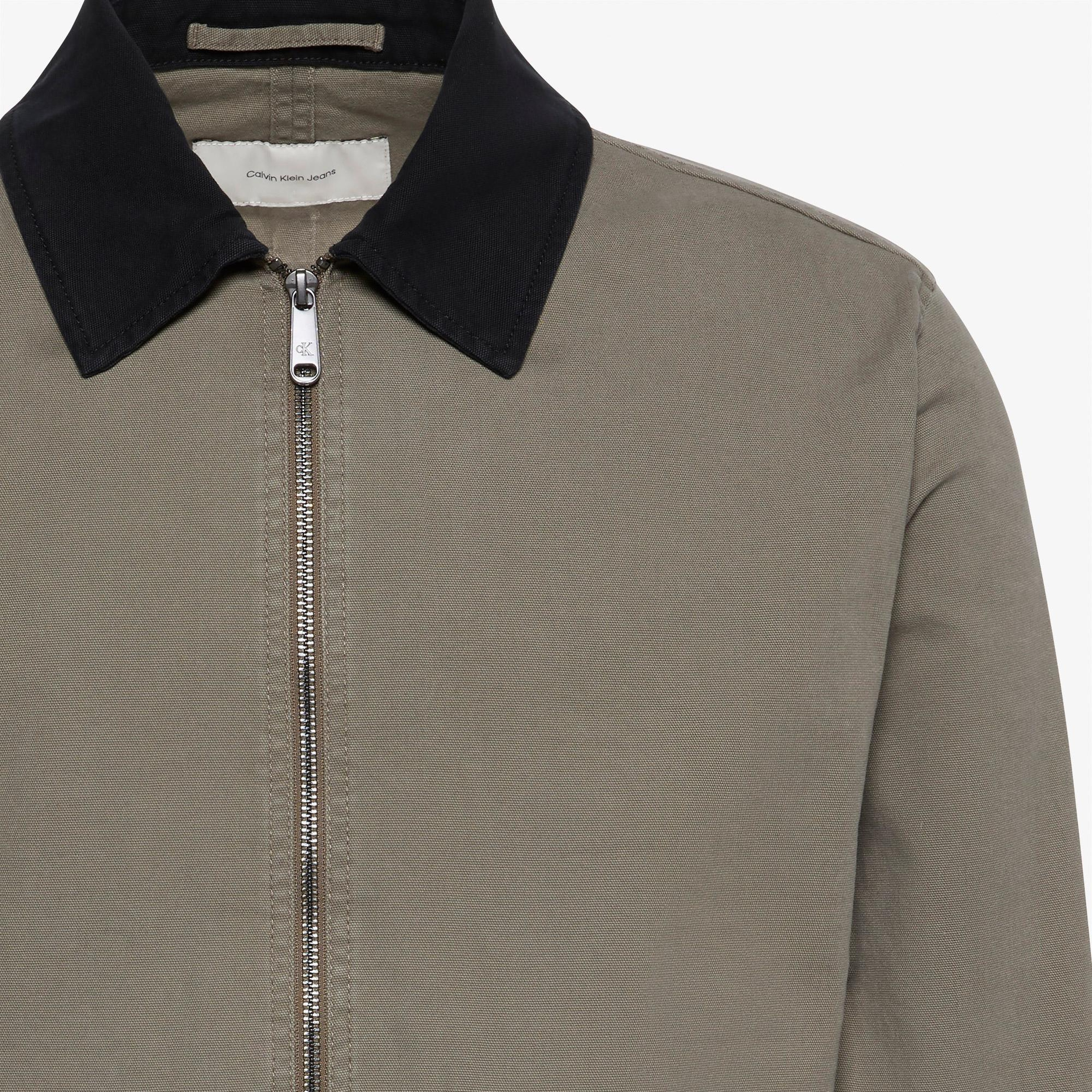 Calvin Klein Matty Canvas Contrast Collar Erkek Gri Ceket
