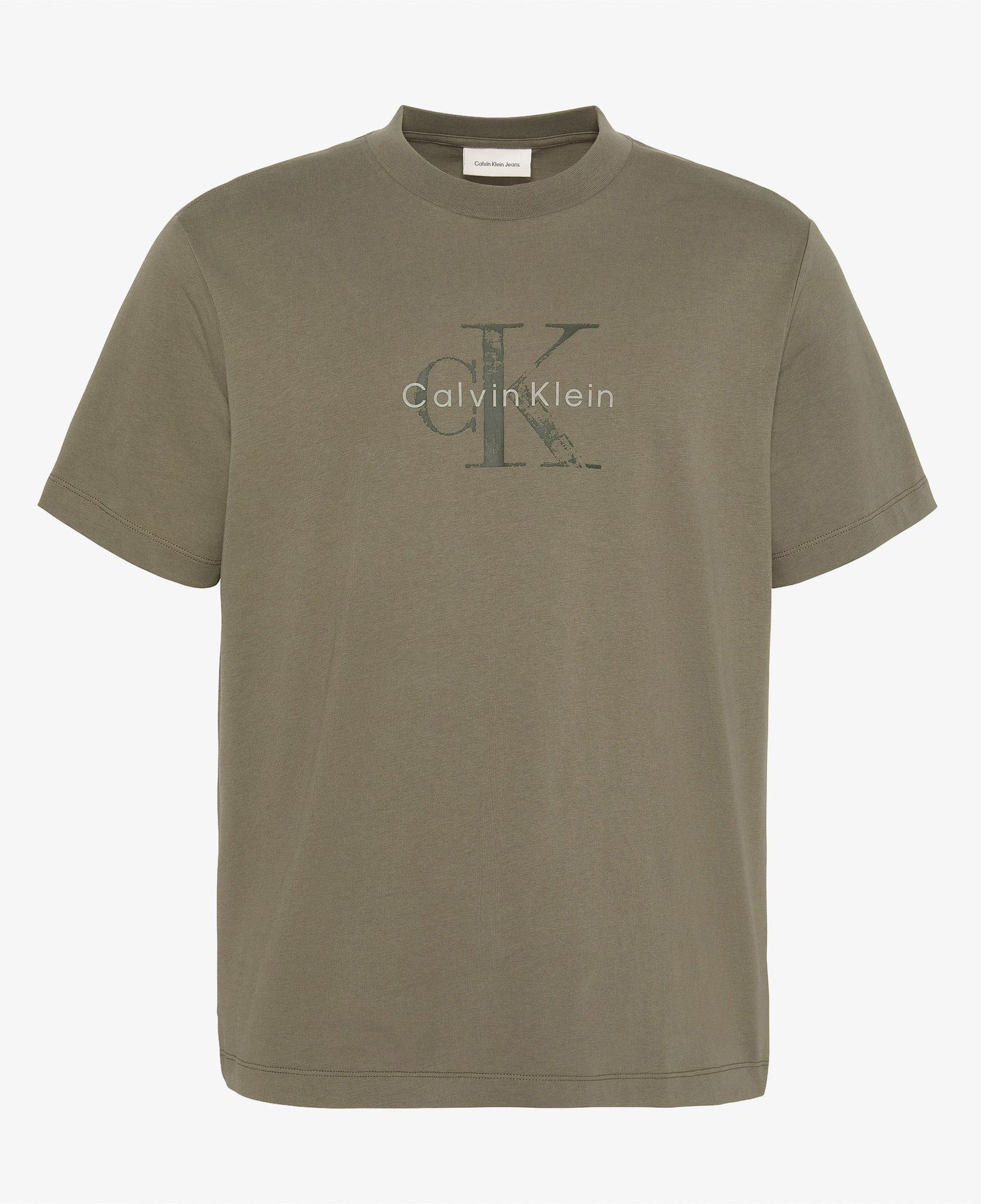 Calvin Klein 20S Distressd Monologo Graphic Erkek Bej T-Shirt