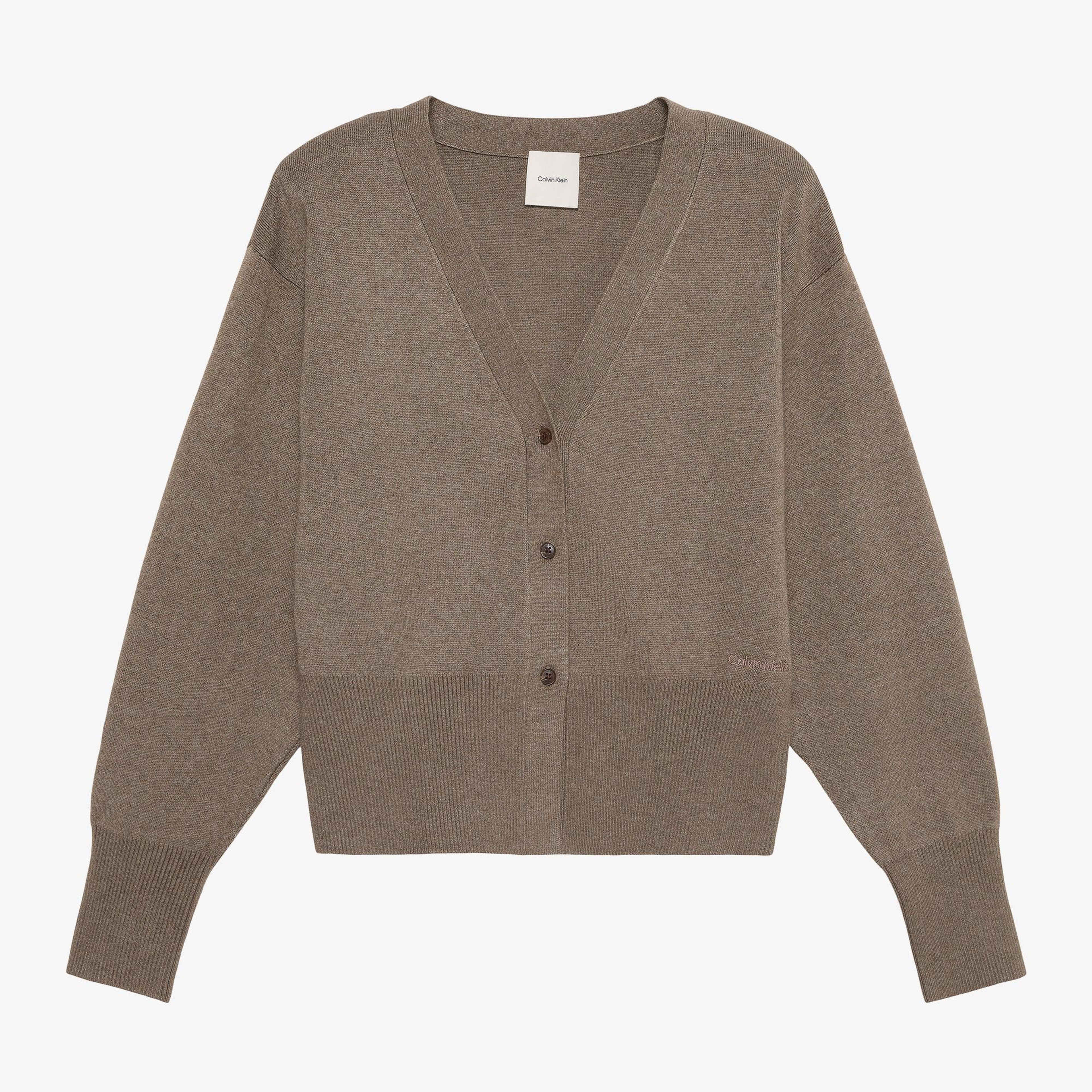 Calvin Klein Tech Knit Cardigan Kadın Bej Triko