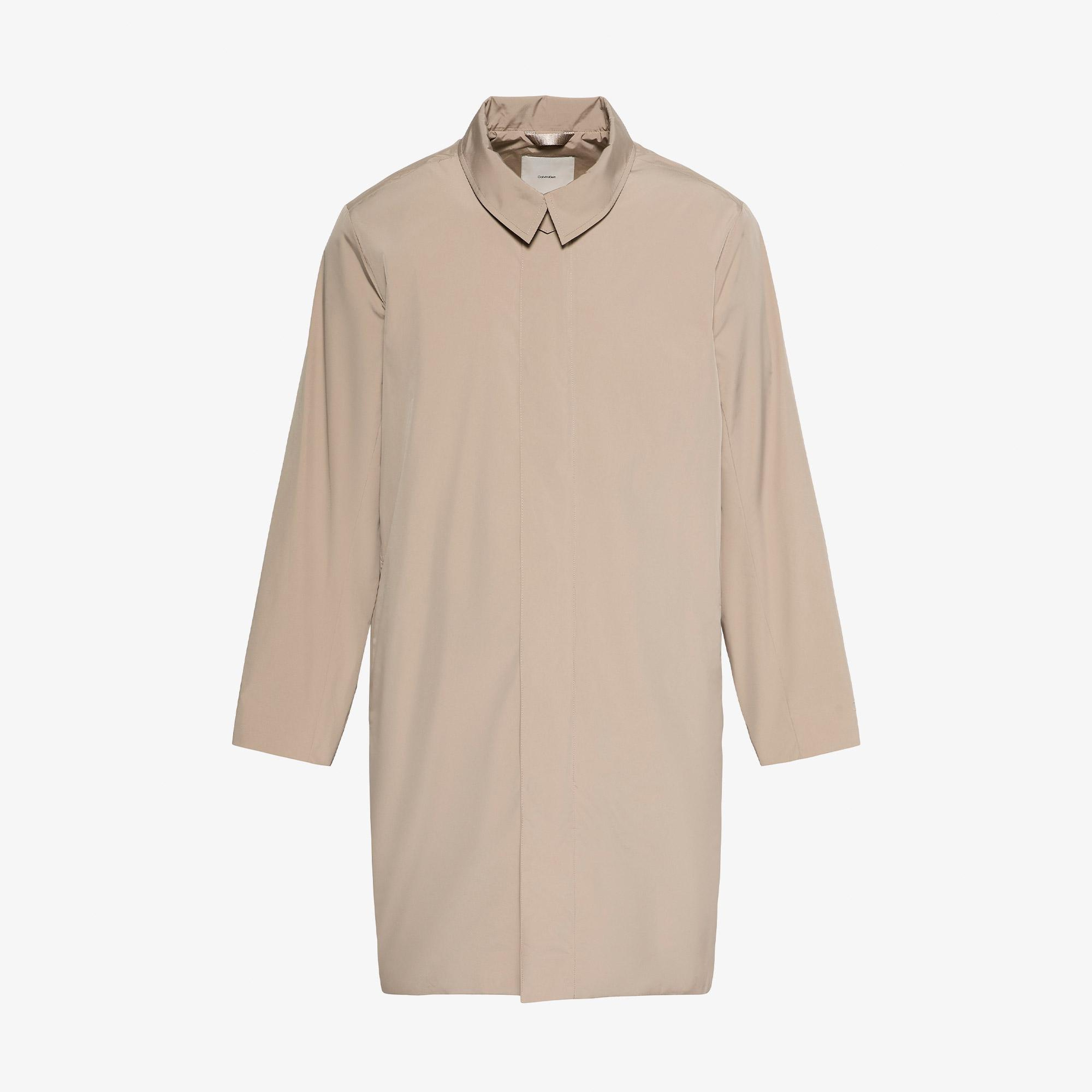 Calvin Klein Relaxed Tech Nylon Long Erkek Kahverengi Ceket