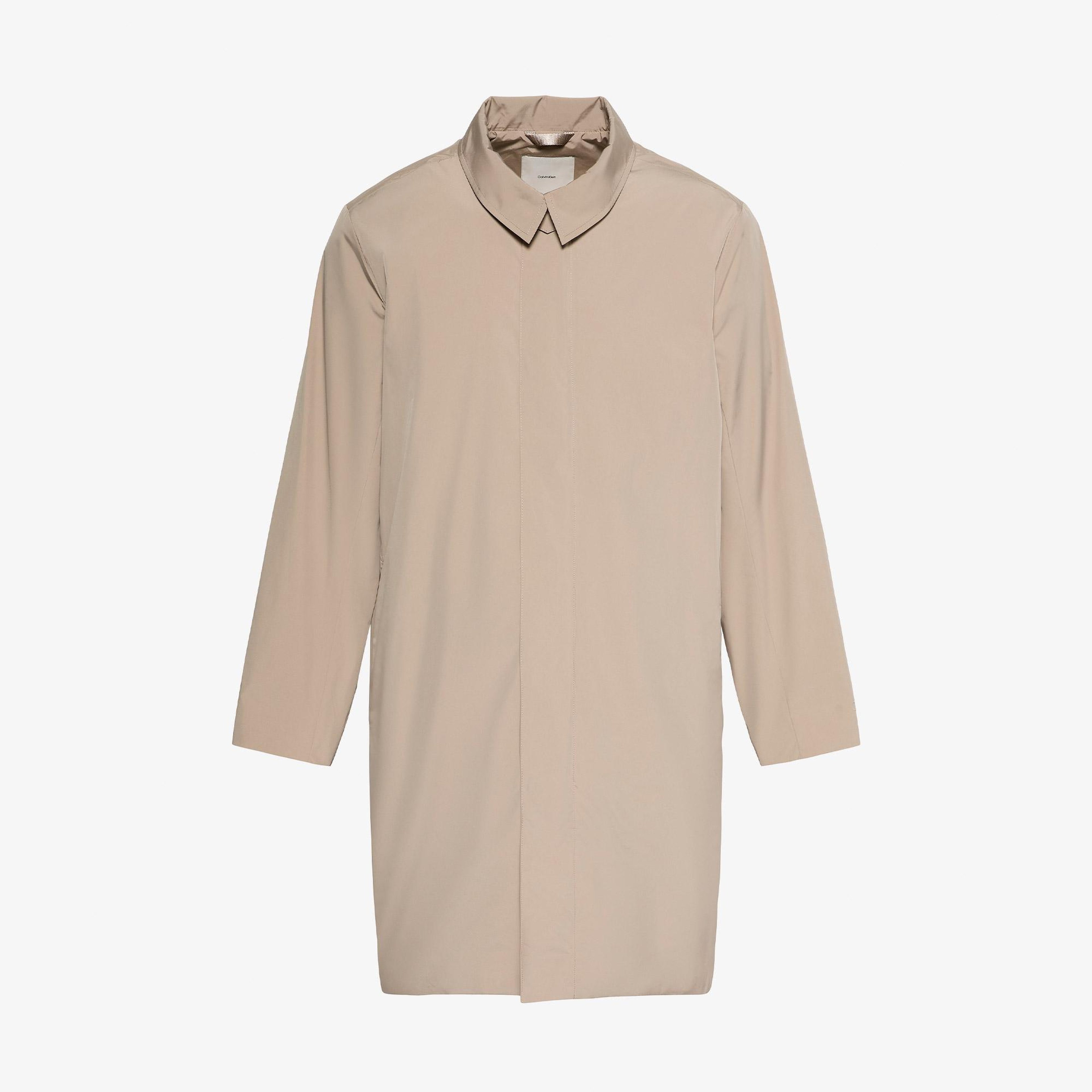 Calvin Klein Relaxed Tech Nylon Long Erkek Kahverengi Ceket