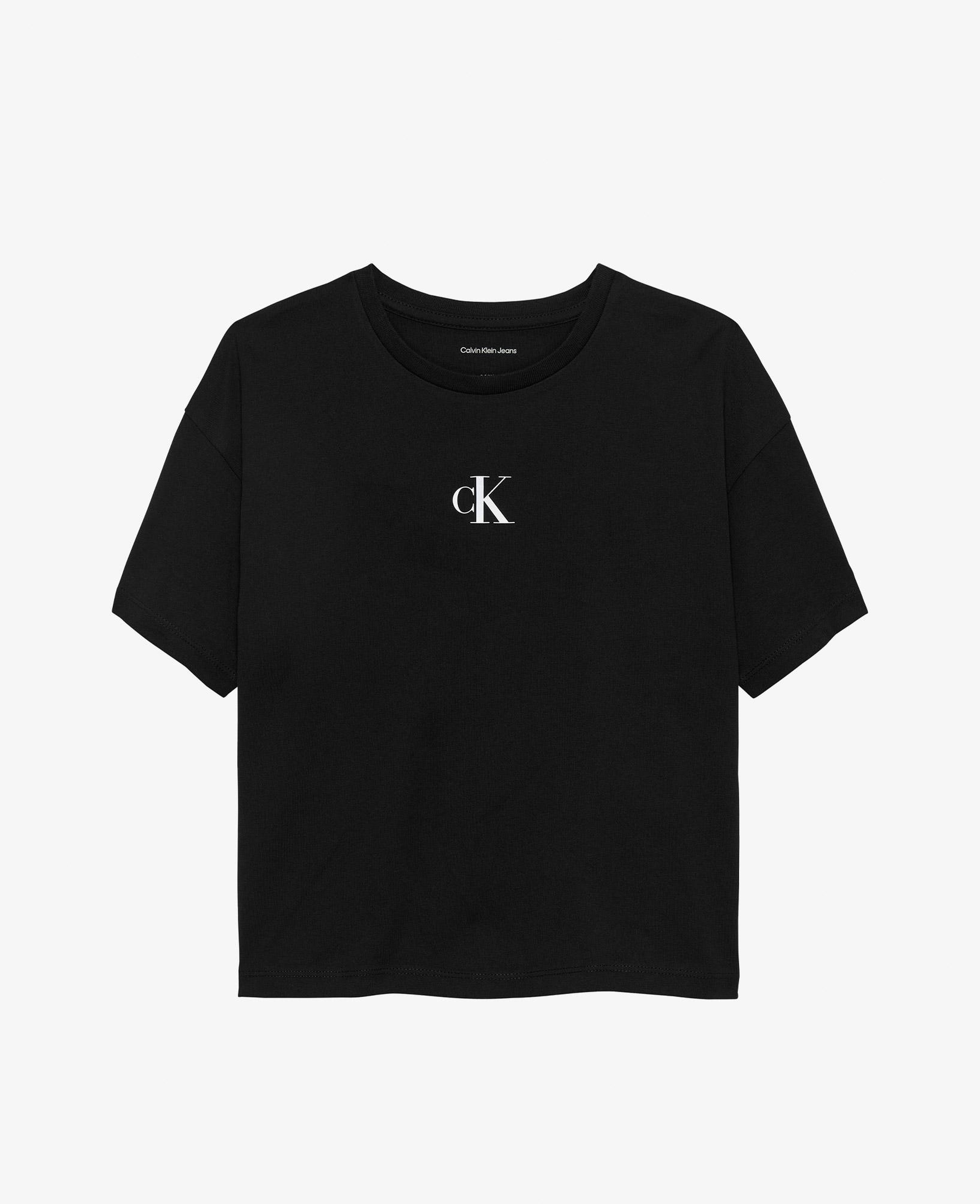 Calvin Klein Logo Boxy Çocuk Siyah T-Shirt