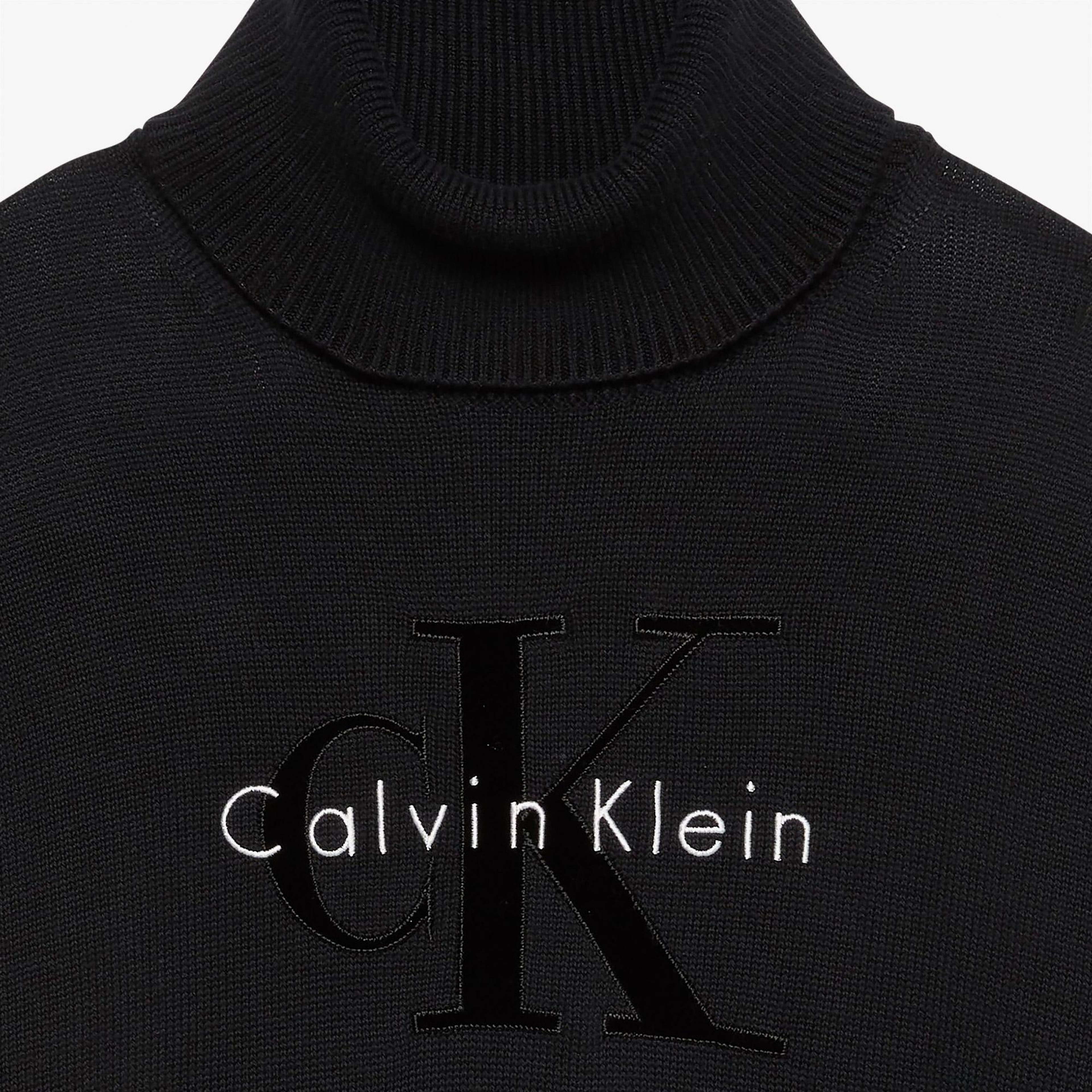 Calvin Klein Logo Pullover Kadın Siyah Triko