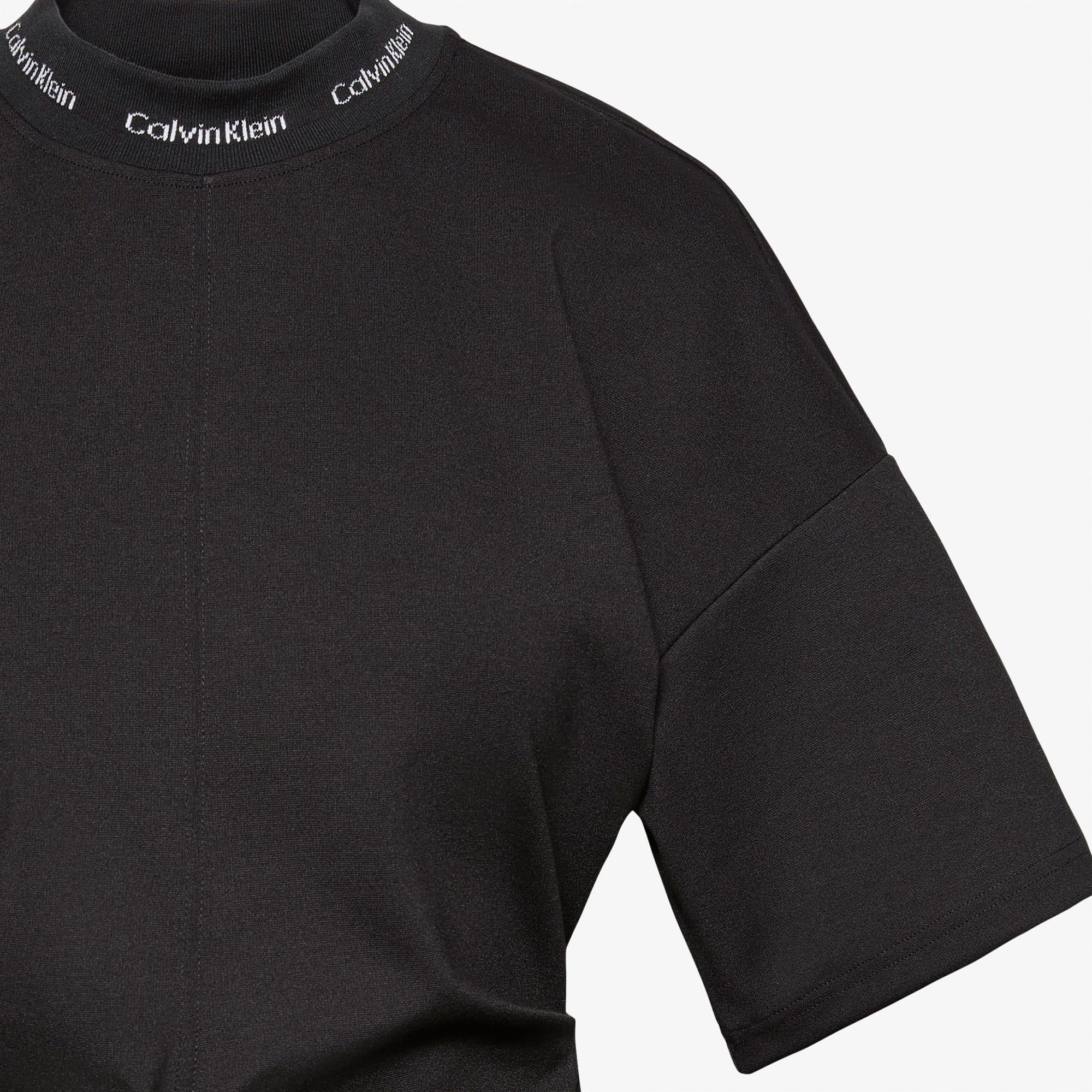 Calvin Klein Logo Rib Interlock Kadın Siyah Elbise