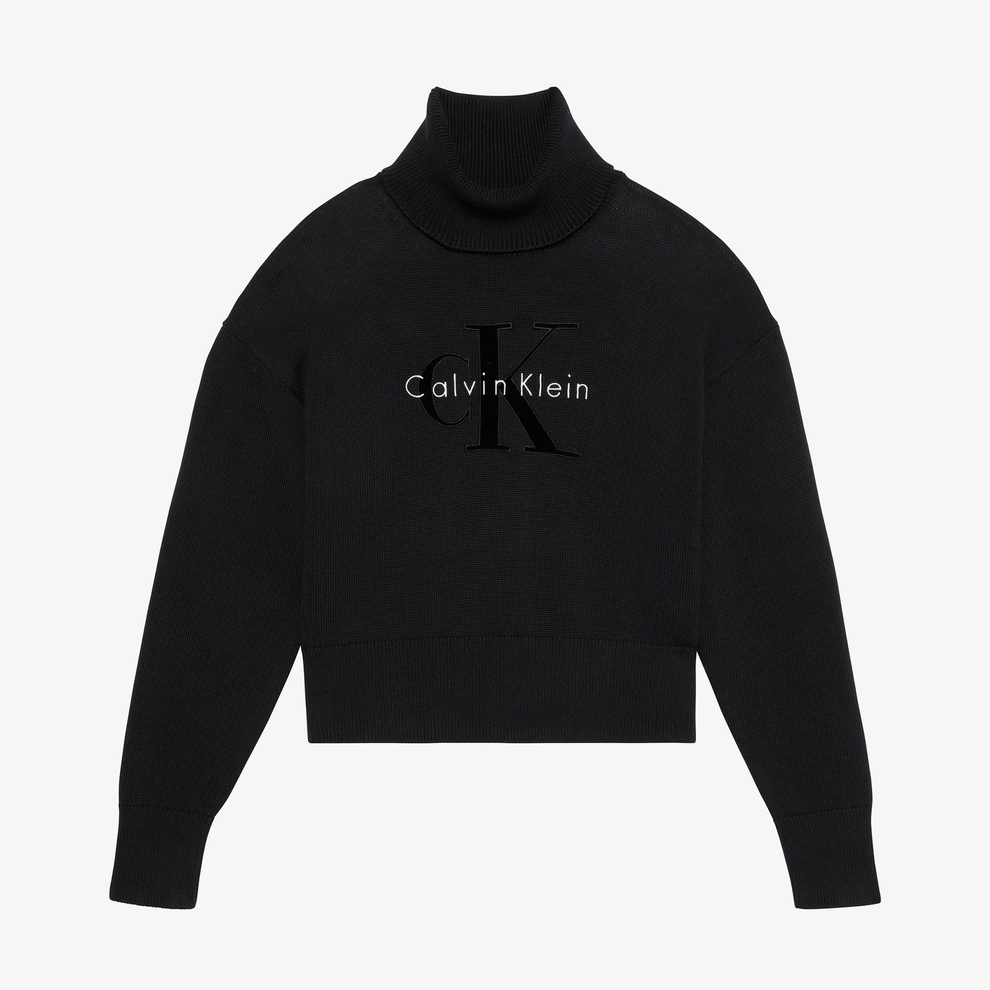 Calvin Klein Logo Pullover Kadın Siyah Triko