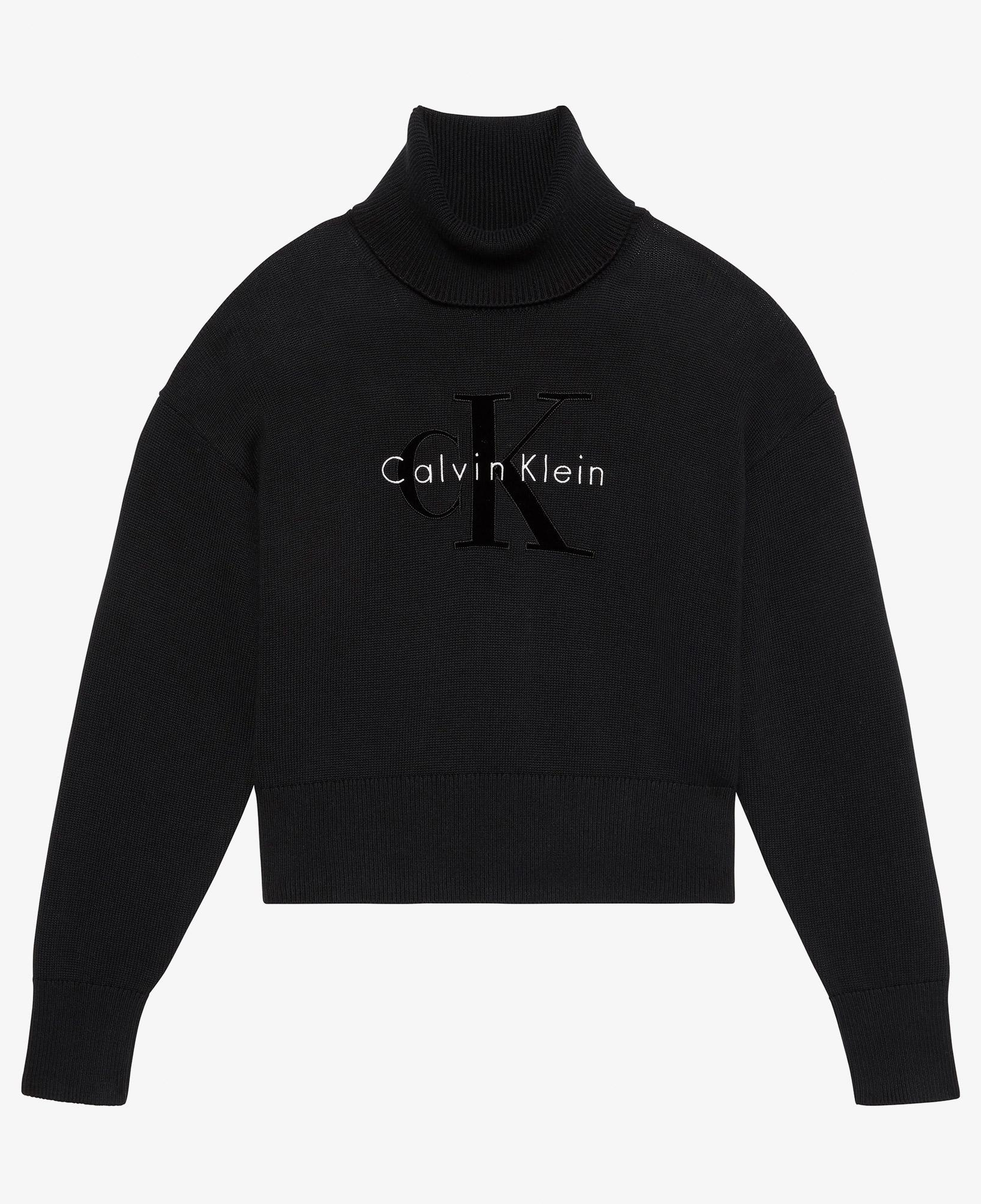 Calvin Klein Logo Pullover Kadın Siyah Triko
