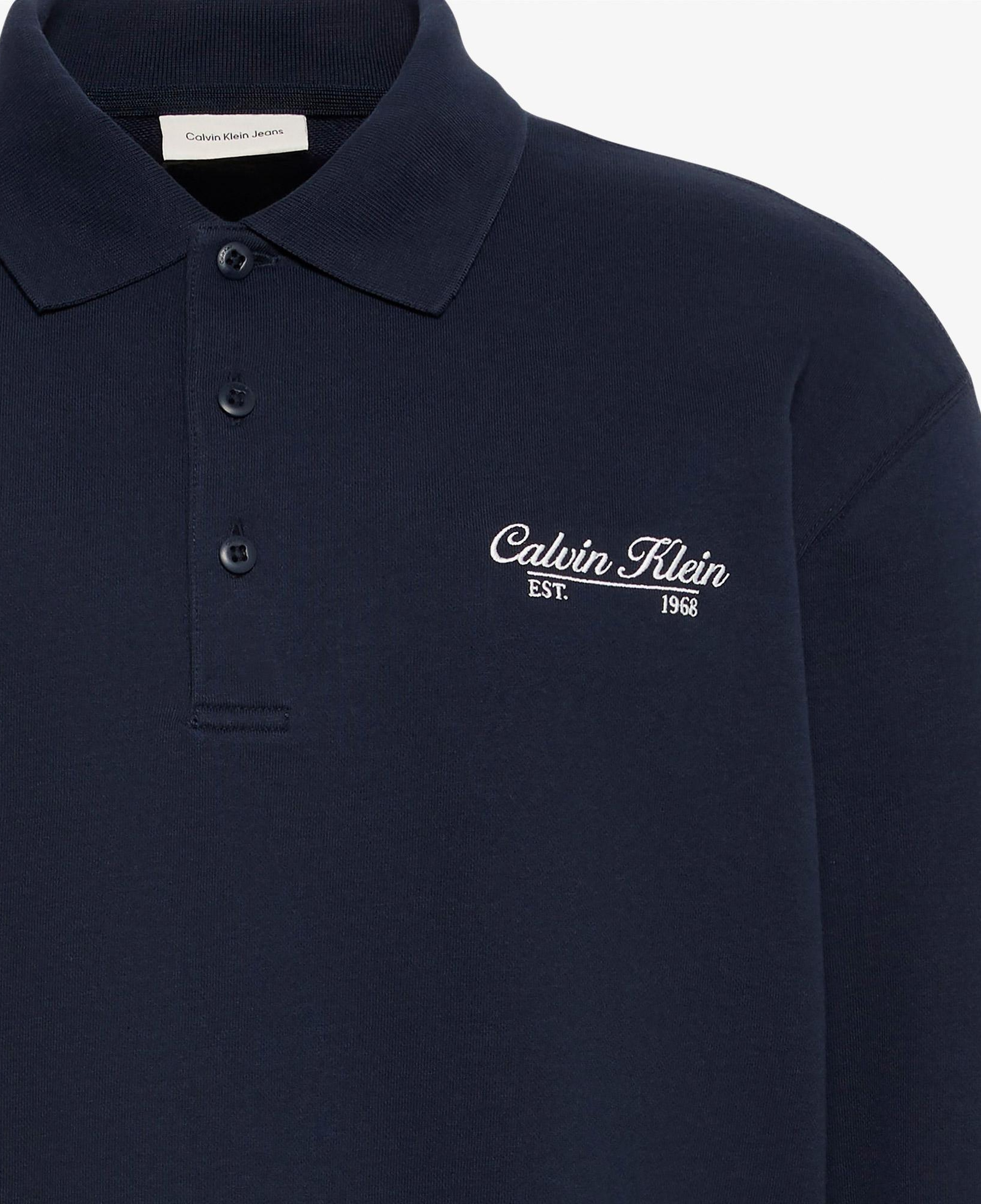 Calvin Klein Gsm Terry Pıped Erkek Mavi Sweatshirt