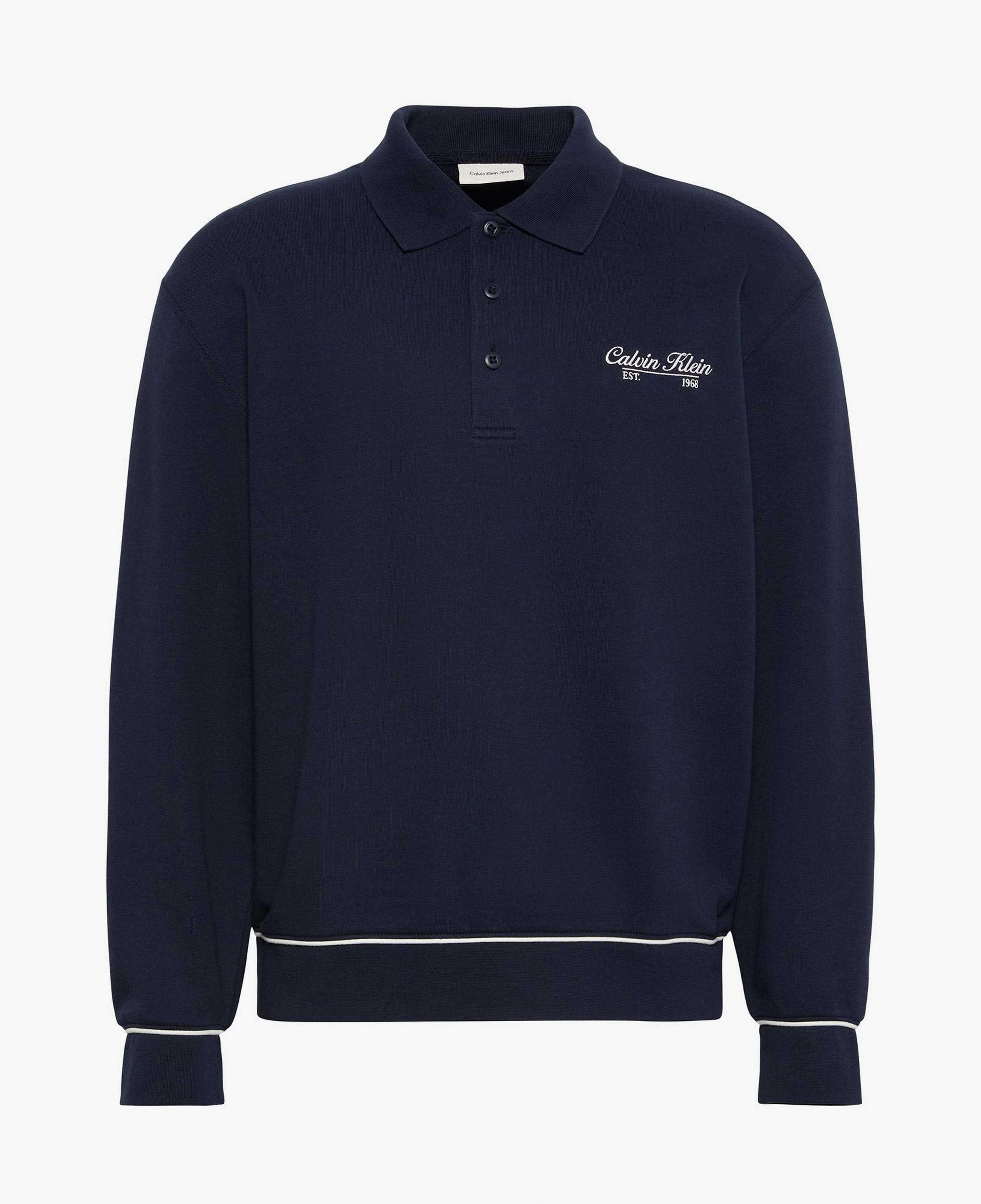 Calvin Klein Gsm Terry Pıped Erkek Mavi Sweatshirt