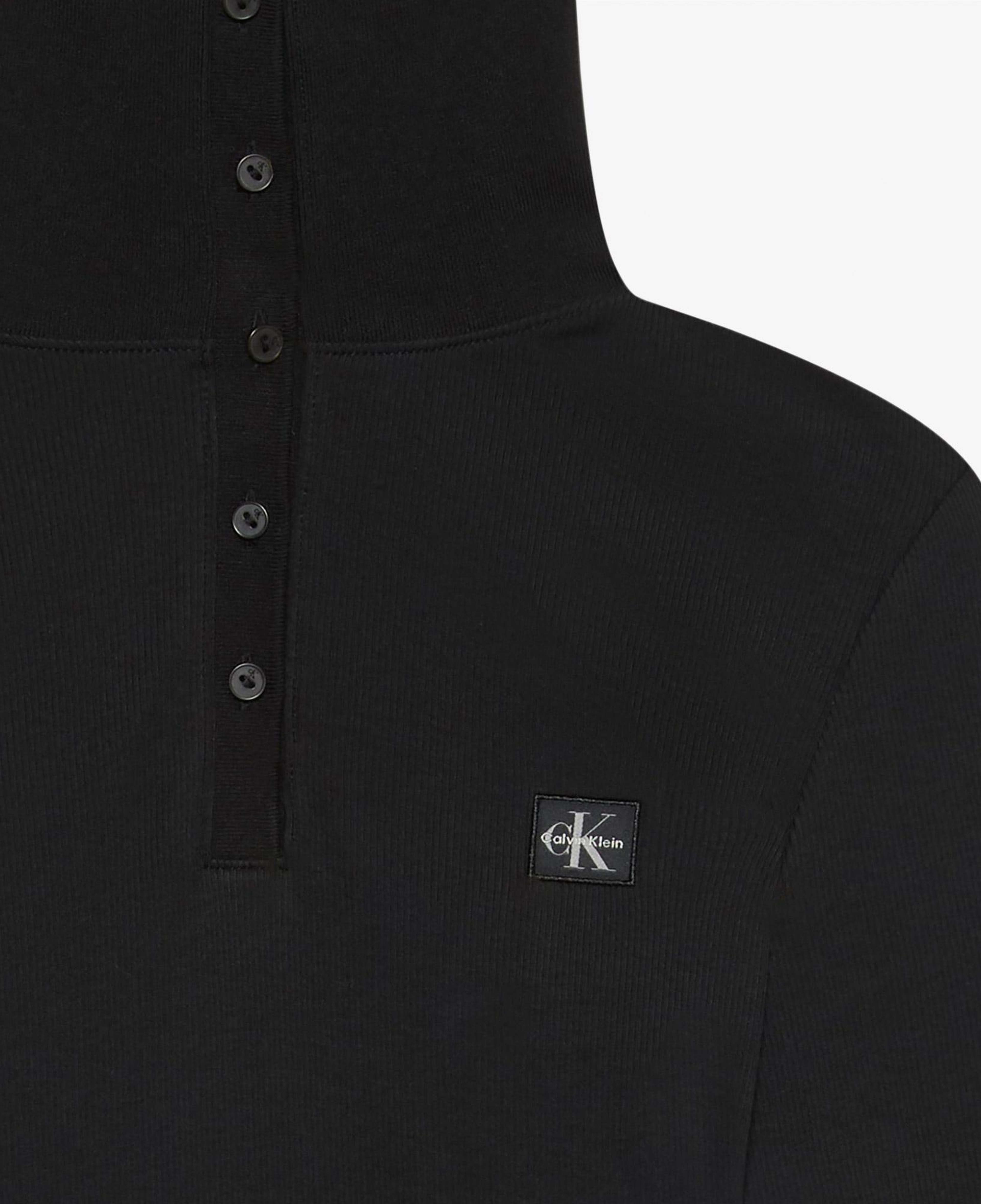 Calvin Klein Woven Label Henley Kadın Siyah Elbise