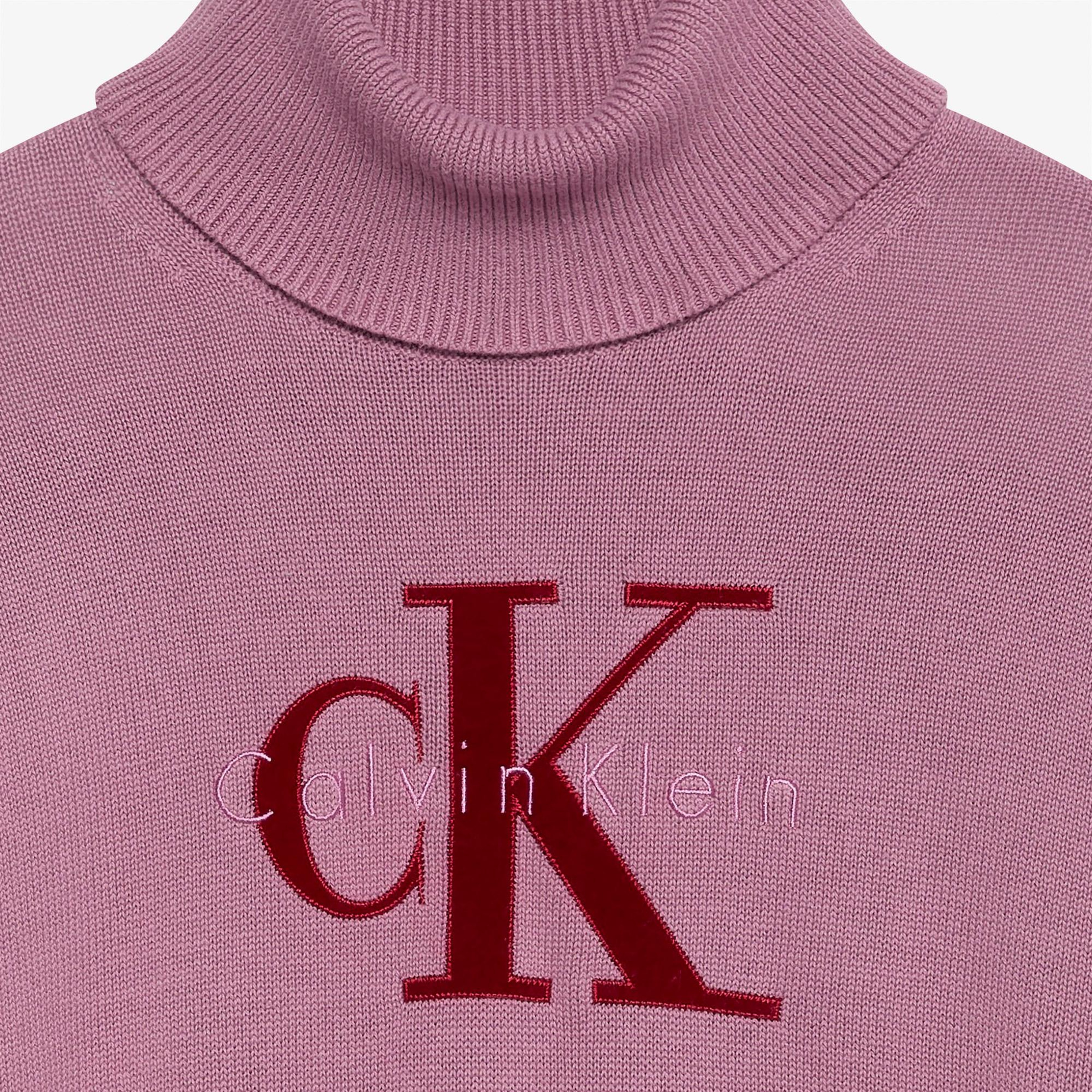 Calvin Klein Logo Pullover Kadın Kırmızı Triko