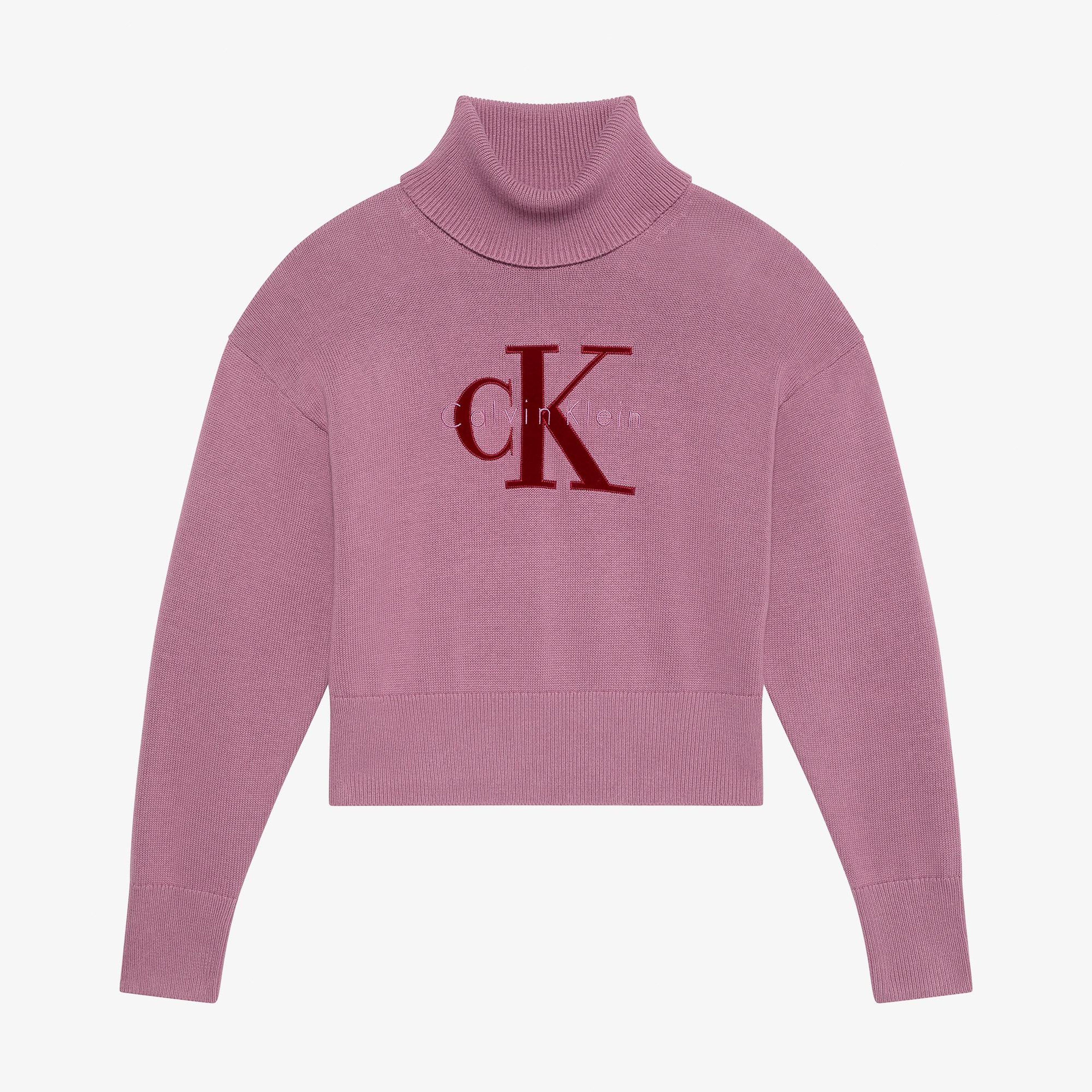 Calvin Klein Logo Pullover Kadın Kırmızı Triko