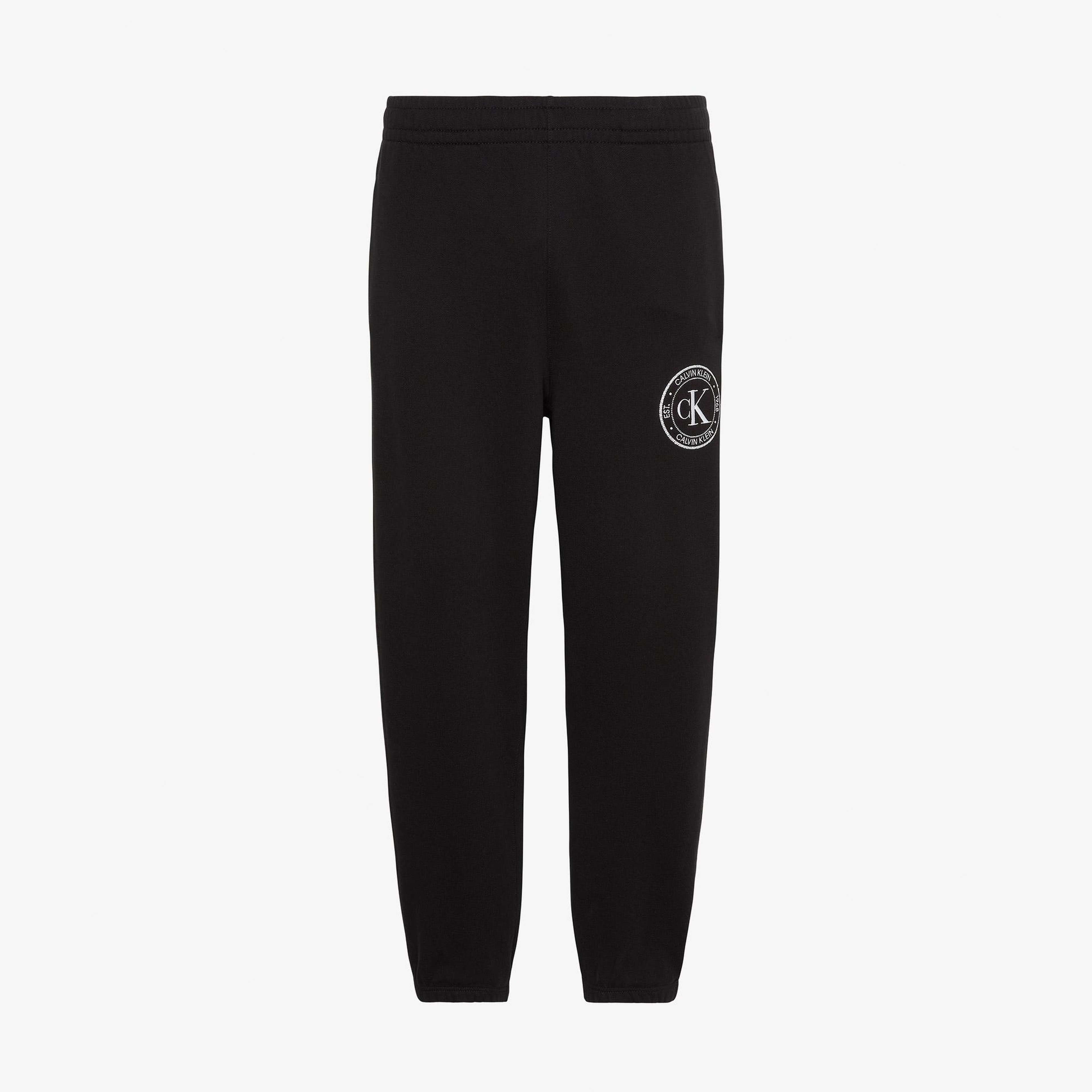 Calvin Klein Terry Crest Graphic Jogger Erkek Siyah Eşofman Altı