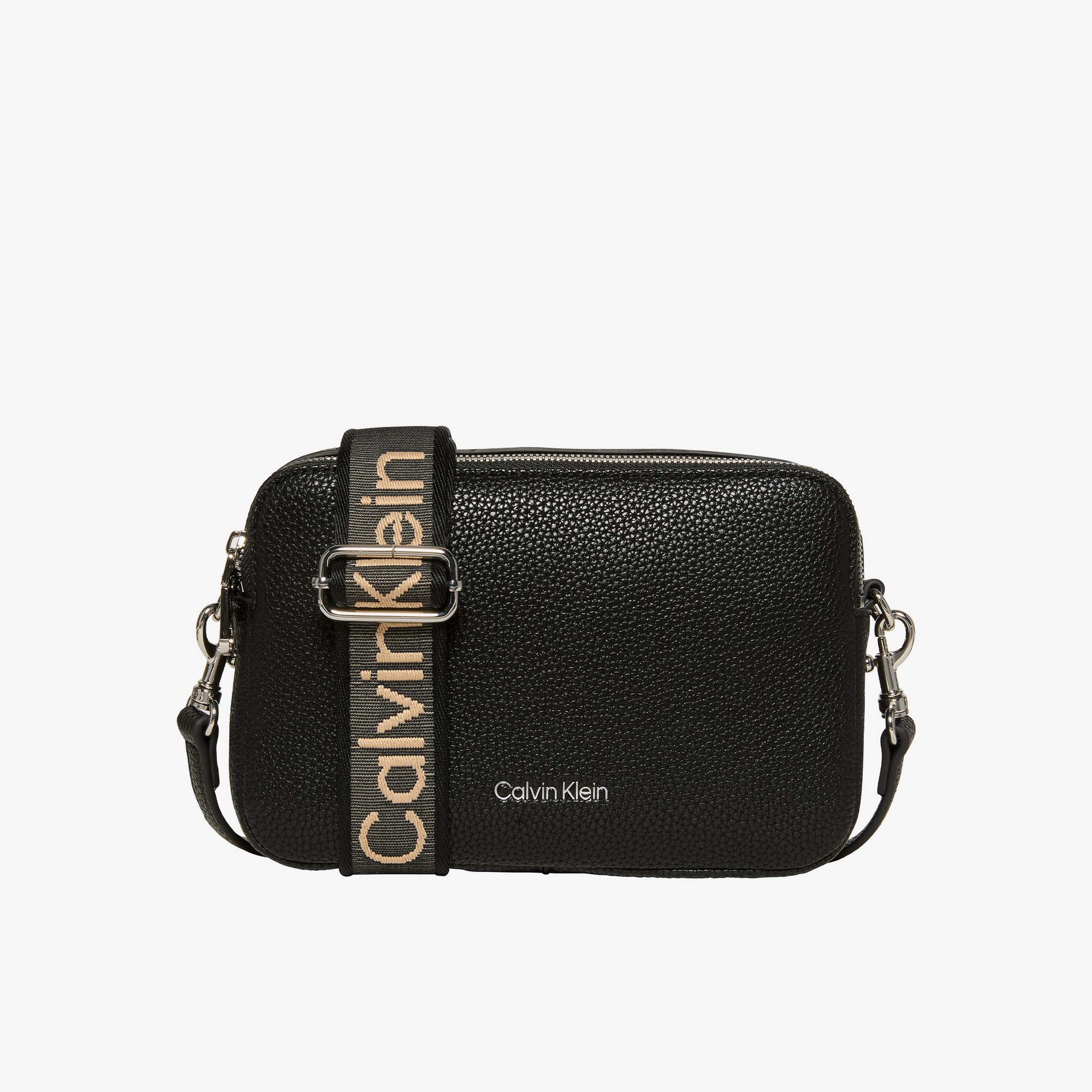 Calvin Klein Webbing 2X Strap Kadın Siyah Omuz Çantası