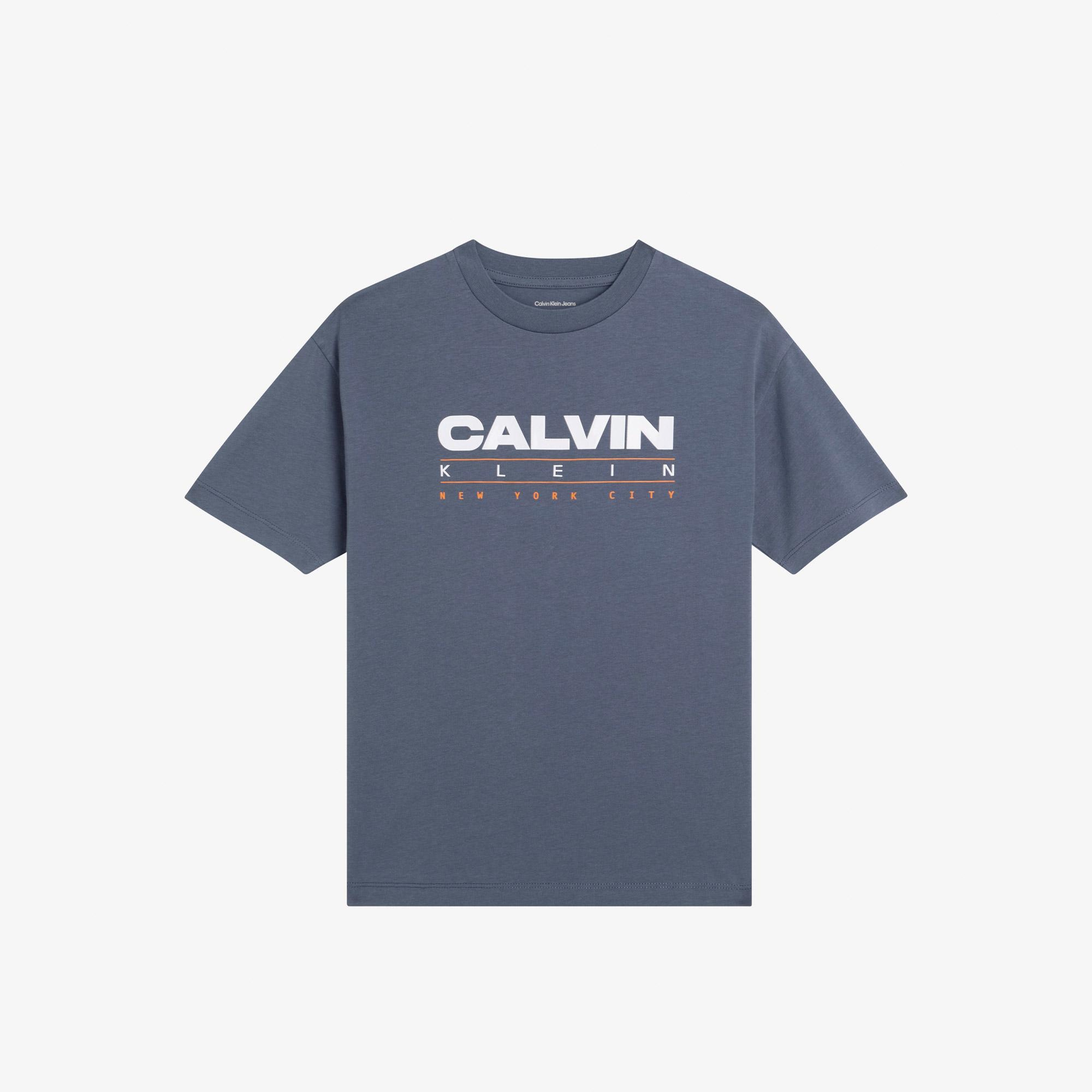 Calvin Klein Print Çocuk Mavi T-Shirt