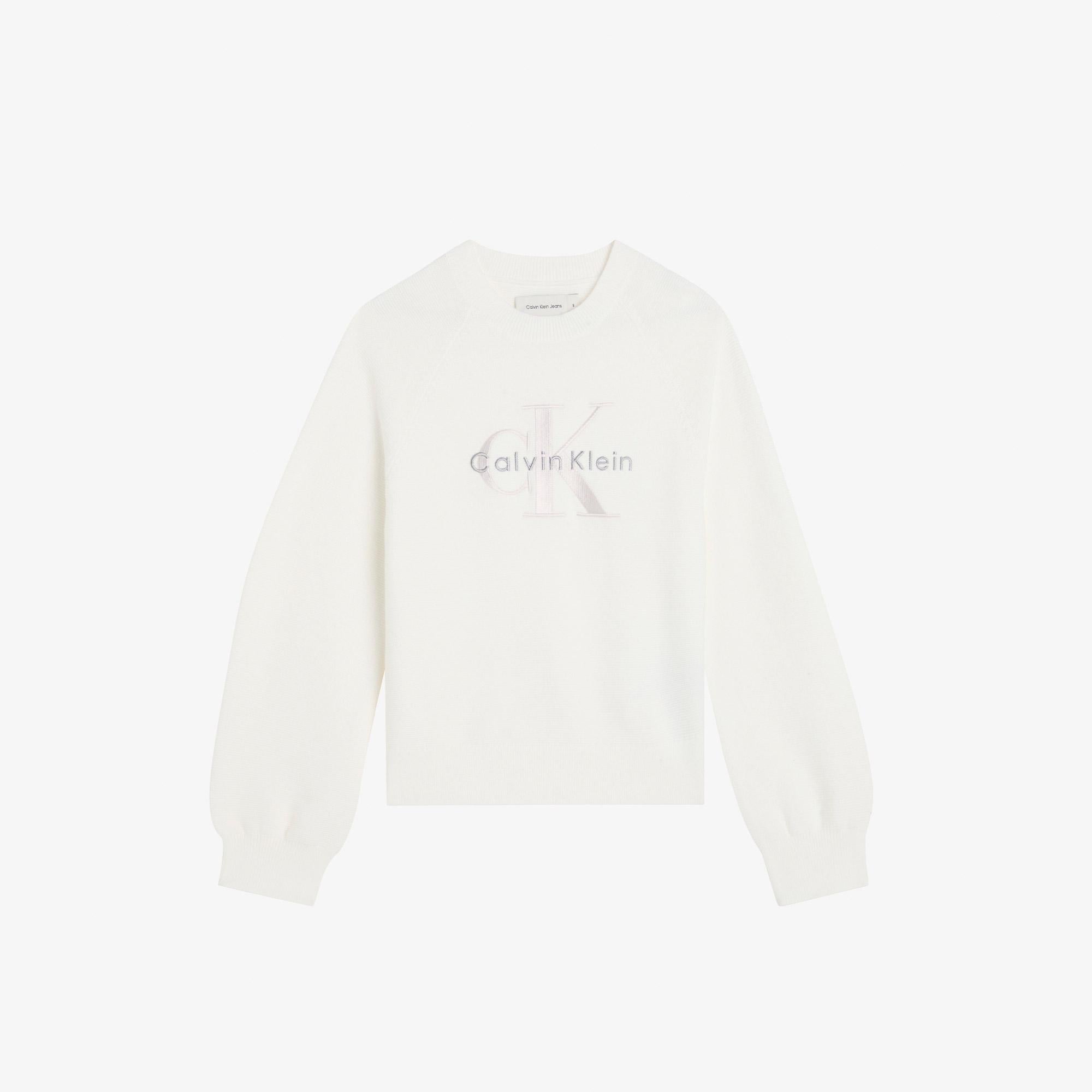 Calvin Klein Monologo Fashion Çocuk Beyaz Triko