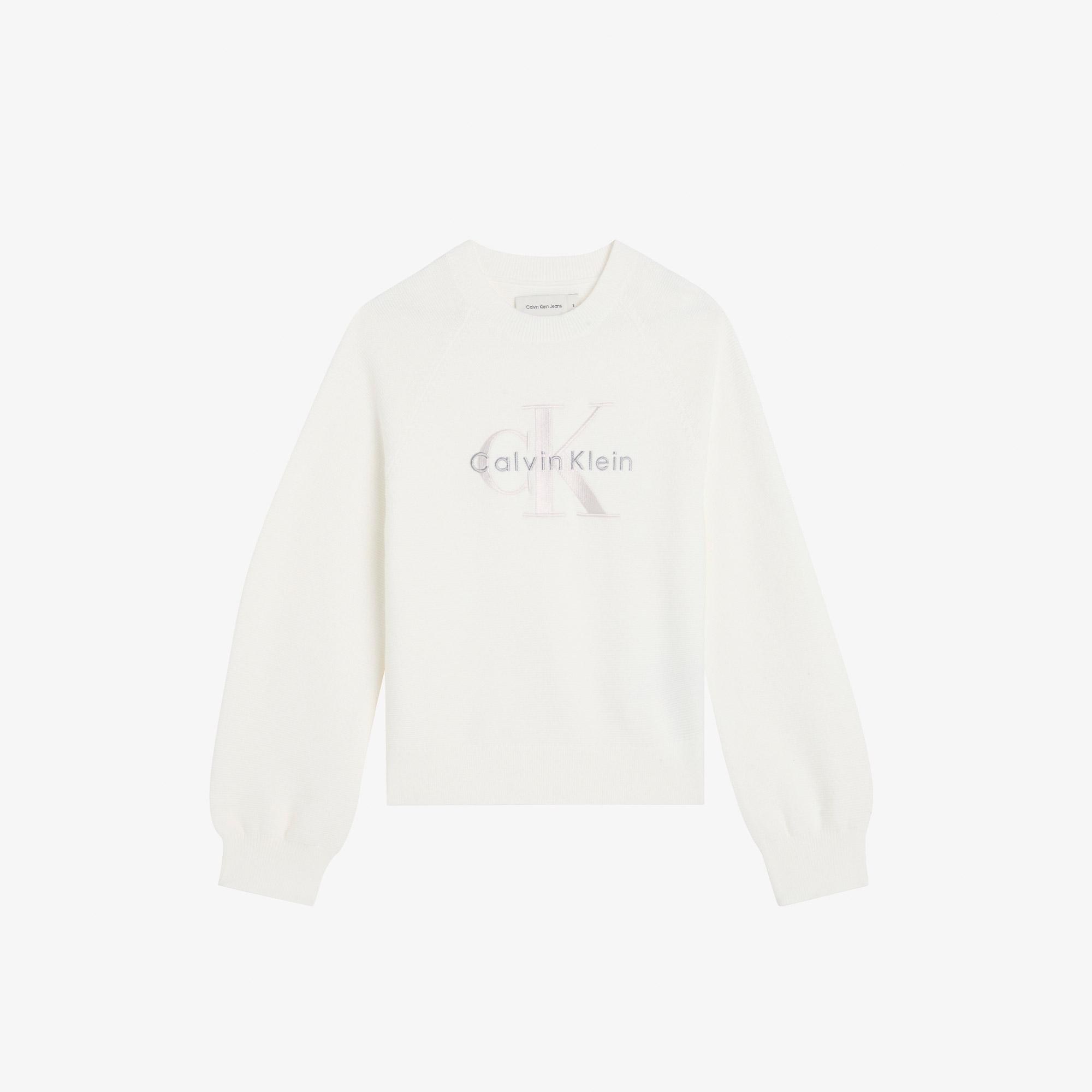 Calvin Klein Monologo Fashion Çocuk Beyaz Triko