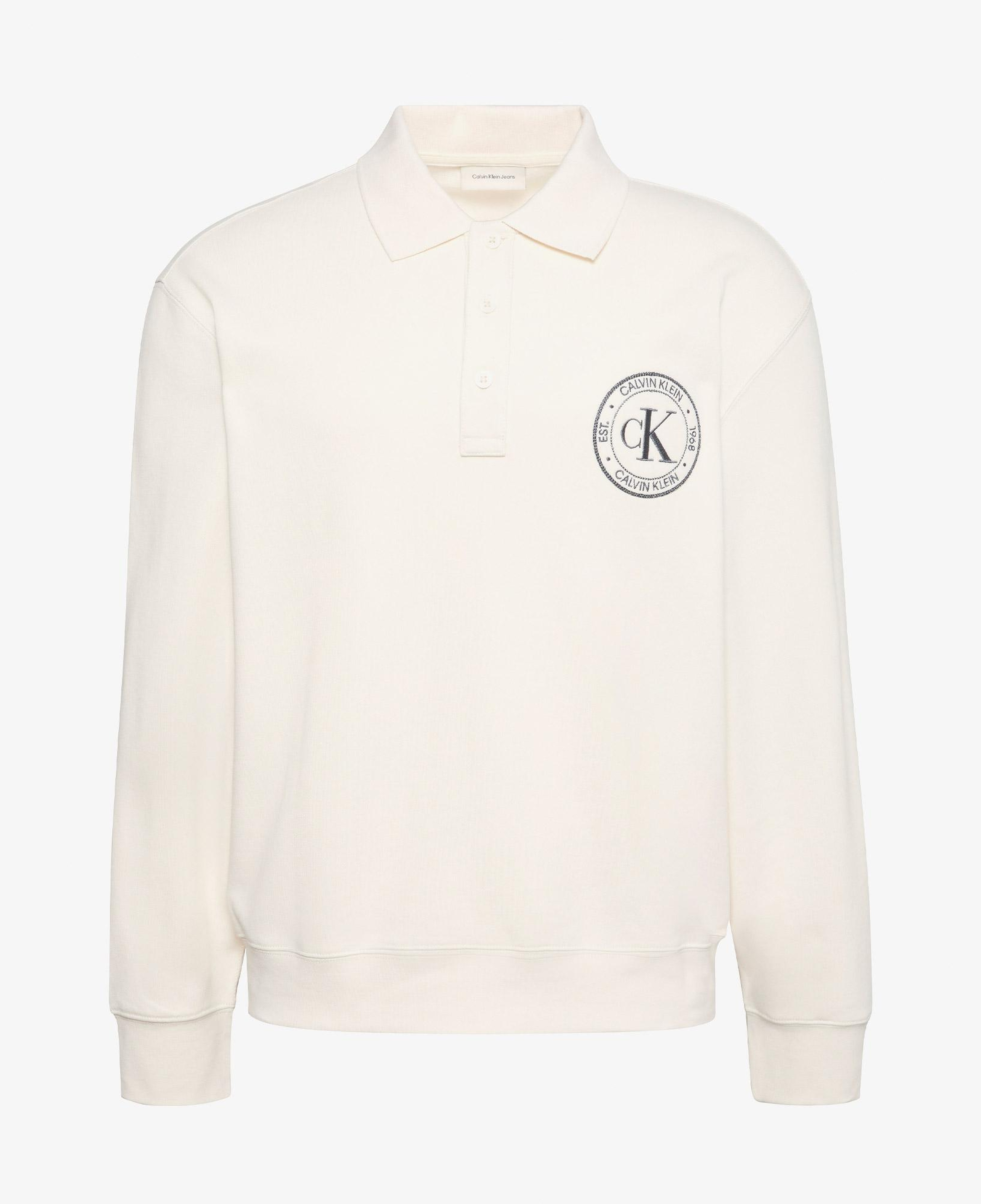Calvin Klein Terry Graphic Erkek Beyaz Sweatshirt